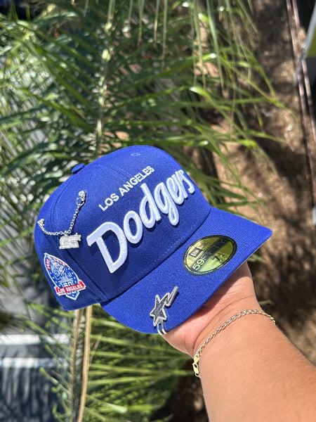 Los Angeles Dodgers Script Khaki New Era 59FIFTY Fitted Hat 7 1/2