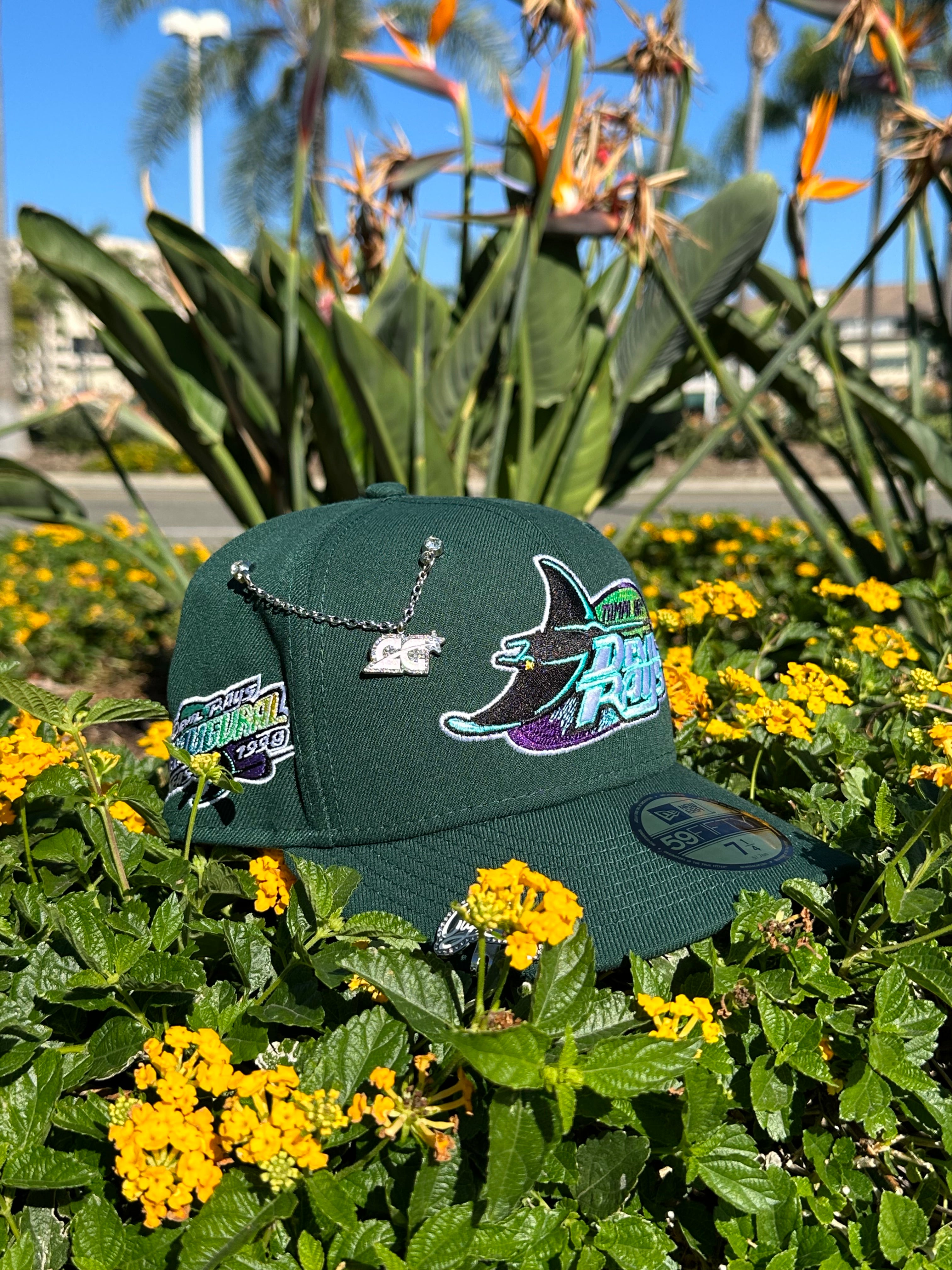 New Era Exclusive 59FIFTY Forest Green Tampa Bay Devil Rays w/ 1998 Inaugural Season Patch 7 / Forest Green