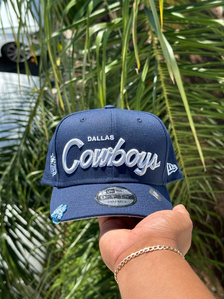 NEW ERA EXCLUSIVE 9FIFTY NAVY DALLAS COWBOYS SCRIPT LOGO SNAPBACK