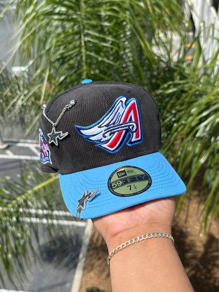 New Era Anaheim Angels 'Throwback Corduroy' Golfer Snapback Pastel Blue - Size One