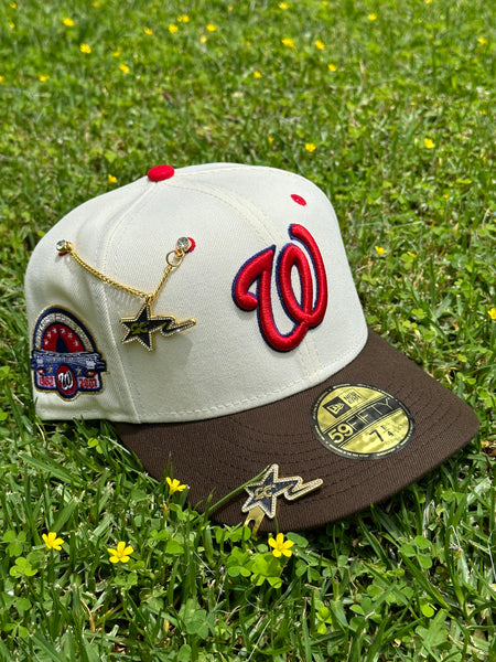 New Era 59Fifty Washington Nationals Fitted Hat Size 7 5/8 Pink UV ASG  Patch