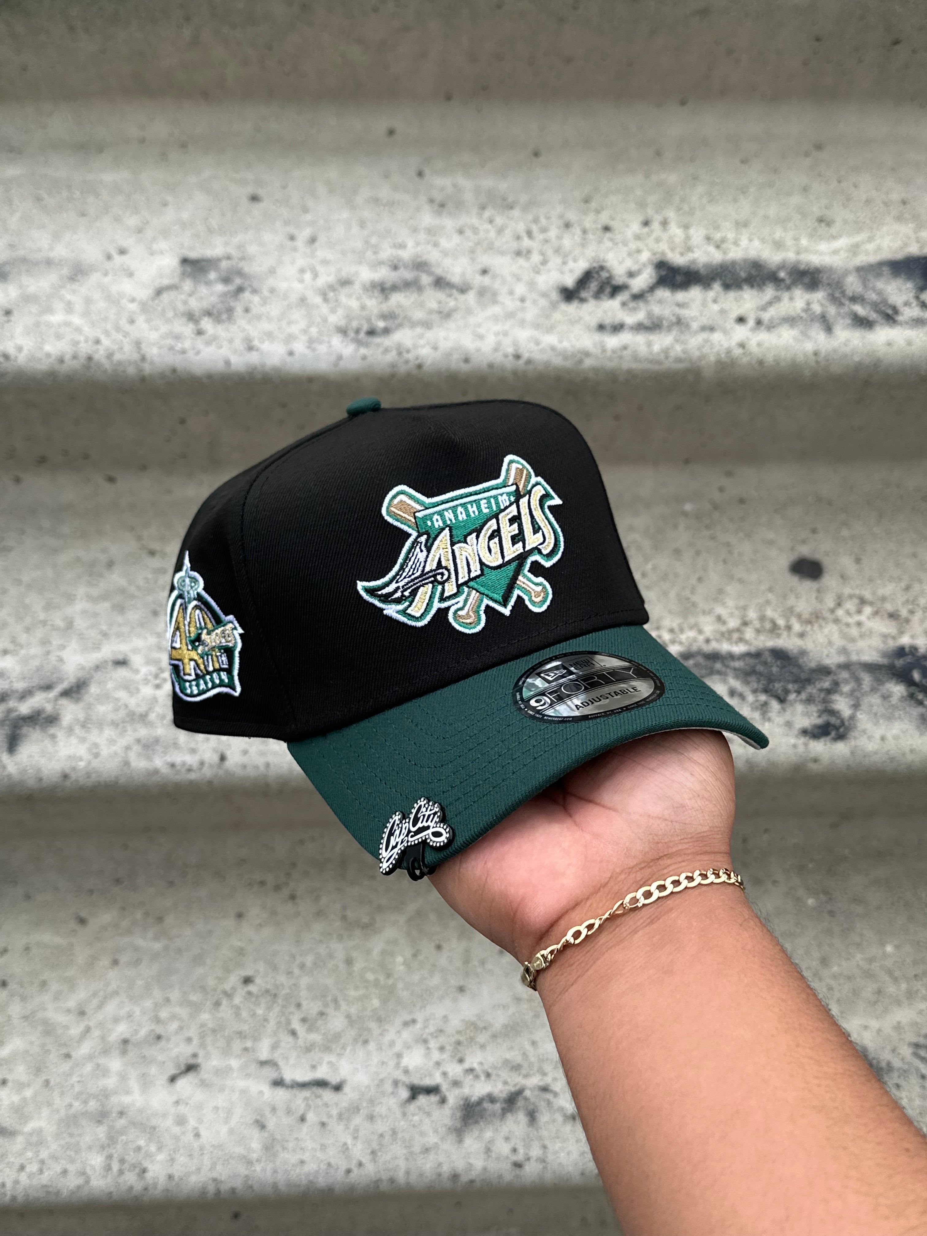 NEW ERA EXCLUSIVE 9FORTY A-FRAME BLACK/GREEN ANAHEIM ANGELS W/ 40TH AN