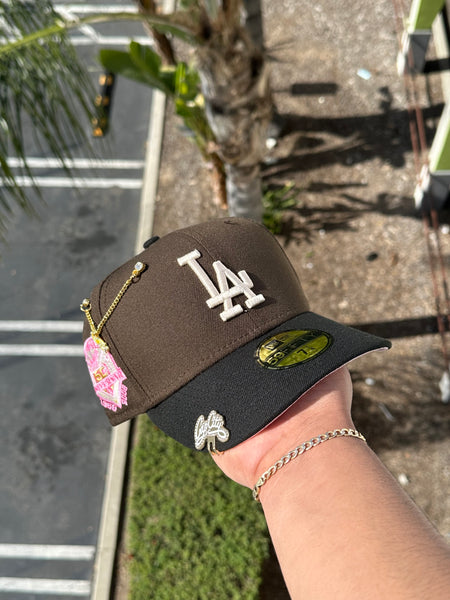 Los Angeles Dodgers Script Khaki New Era 59FIFTY Fitted Hat 7 3/4