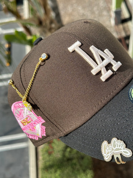 Cap City New Era Off White LA Dodgers 100th Anniversary Patch Pink UV - 7  1/8