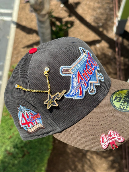 NEW ERA EXCLUSIVE 59FIFTY CORDUROY/SKY BLUE ANAHEIM ANGELS W/ 40TH