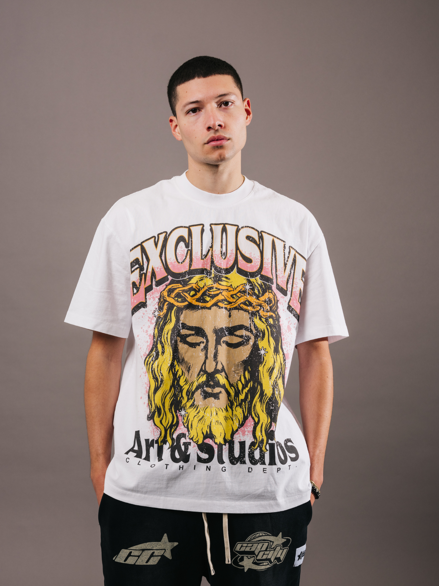 EXCLUSIVE CLUB WHITE MY GOD TURNS DARKNESS INTO LIGHT TEE