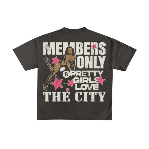 EXCLUSIVE CLUB GREY “PRETTY GIRLS LOVE THE CITY” OVERSIZED TEE