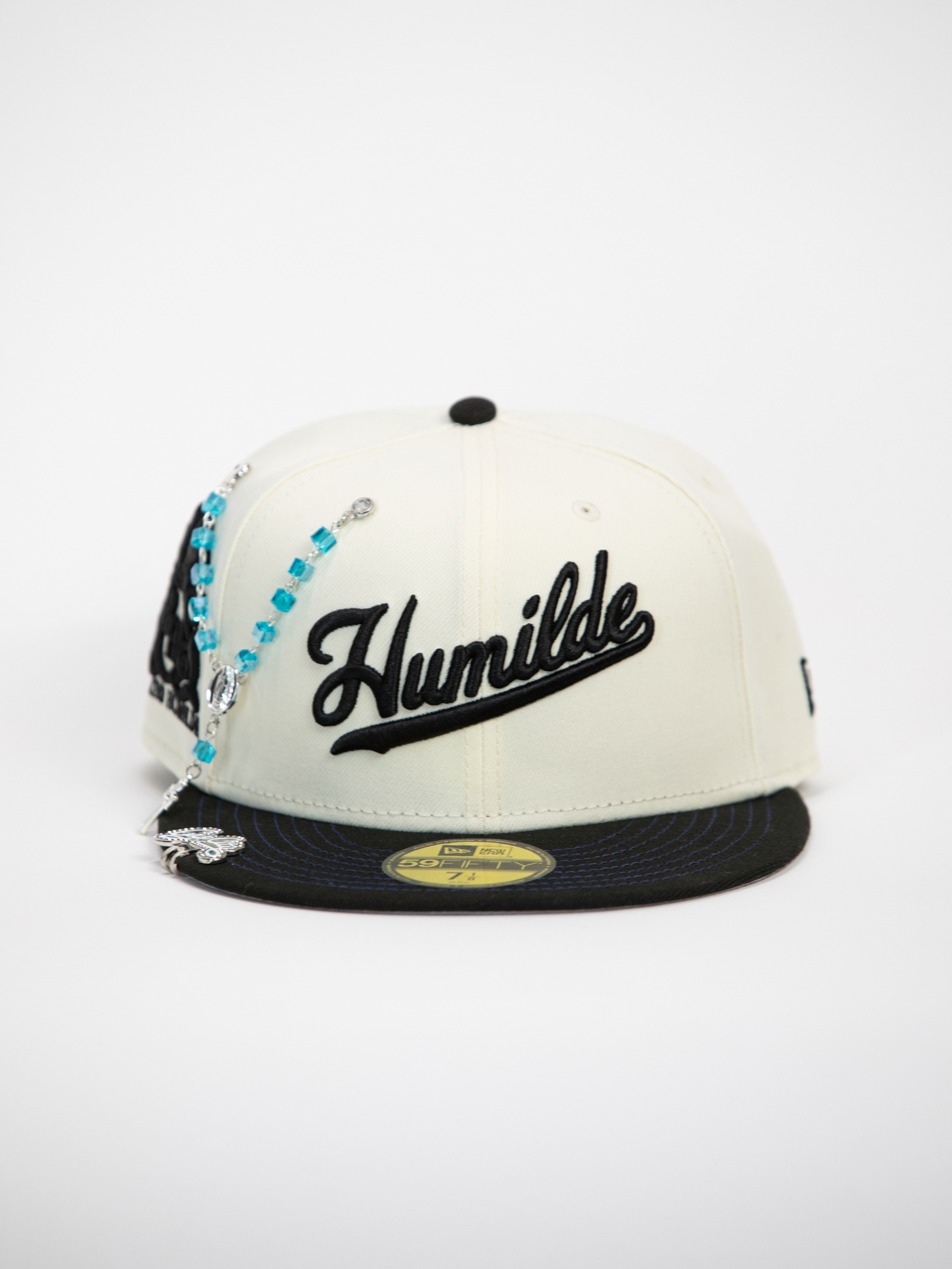 NEW* "RANCHO HUMILDE x NEW ERA x CAP CITY" WHITE/BLACK 59FIFTY FITTED W/ RANCHO LOGO & GREY UV *FREE ACCESSORY INCLUDED