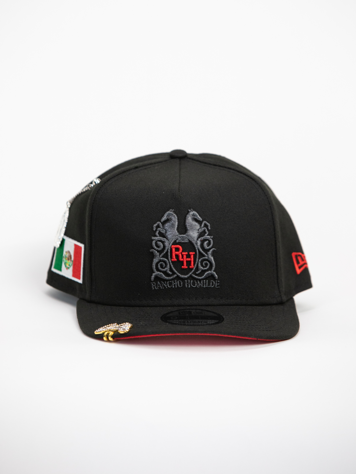 NEW* "RANCHO HUMILDE x NEW ERA x CAP CITY" BLACK 9FIFTY A-FRAME W/ MEXICAN FLAG & RED UV *FREE ACCESSORY INCLUDED