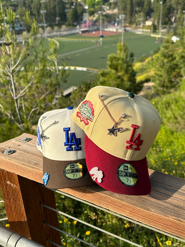 NEW ERA EXCLUSIVE 59FIFTY OLIVE GREEN/BURGUNDY LOS ANGELES DODGERS