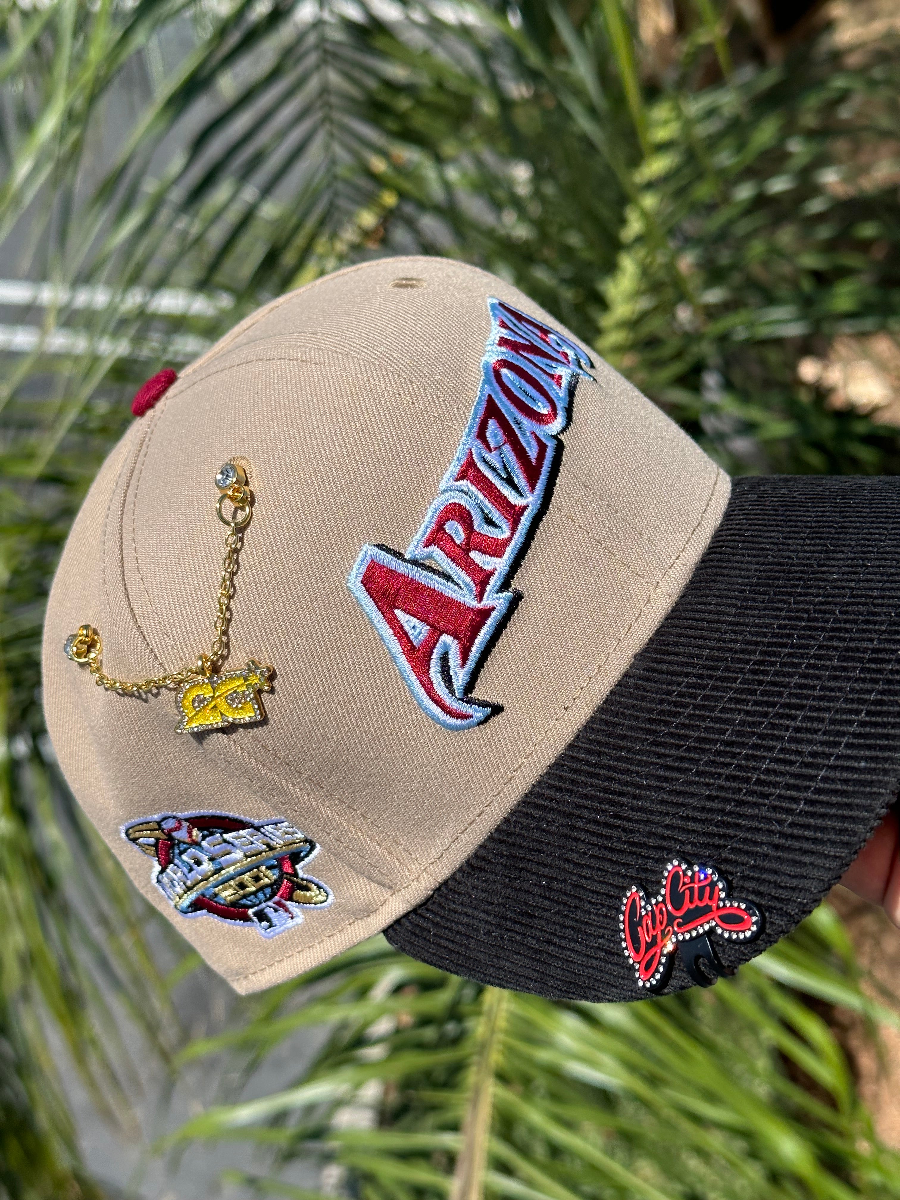 NEW ERA EXCLUSIVE 59FIFTY KHAKI/CORDUROY ARIZONA DIAMONDBACKS W/ 2001 WORLD  SERIES PATCH