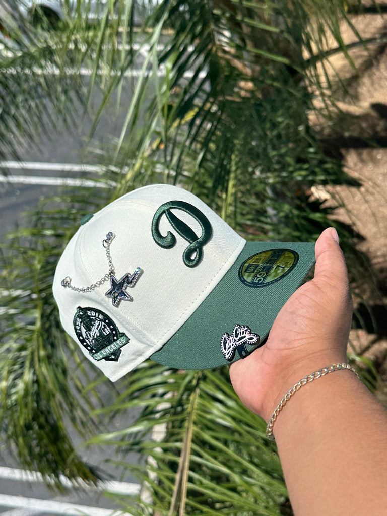 NEW ERA EXCLUSIVE 59FIFTY CHROME WHITE/FOREST GREEN LOS ANGELES