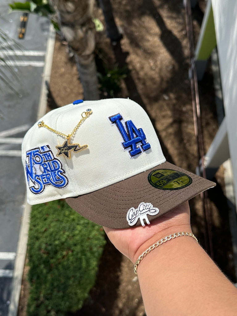 NEW ERA EXCLUSIVE 59FIFTY CHROME WHITE/WALNUT LOS ANGELES DODGERS W/ 6 –  shopcapcity