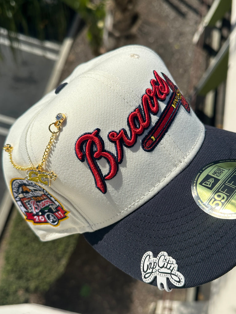 New Era x Politics Atlanta Braves 59FIFTY Fitted Hat - Navy/Red, Size 7 1/8 by Sneaker Politics