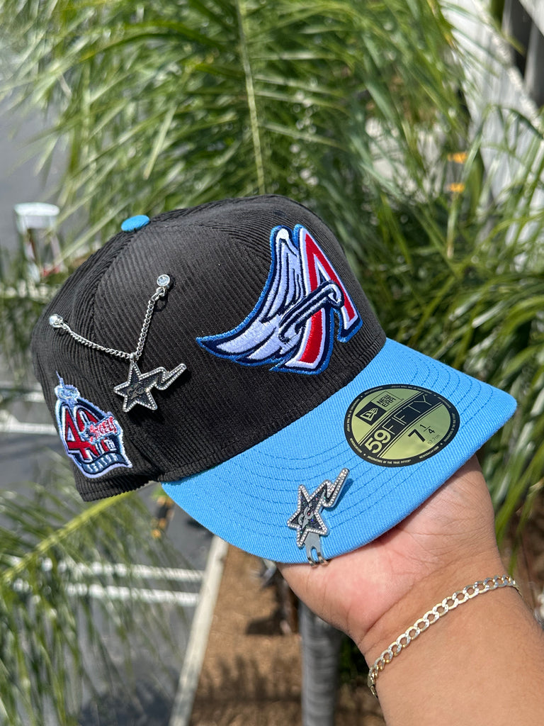 NEW ERA EXCLUSIVE 59FIFTY CORDUROY/SKY BLUE ANAHEIM ANGELS W/ 40TH