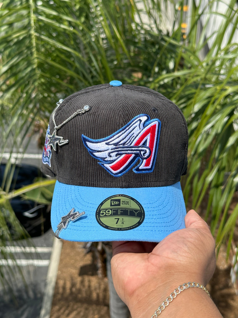 NEW ERA EXCLUSIVE 59FIFTY CORDUROY/SKY BLUE ANAHEIM ANGELS W/ 40TH