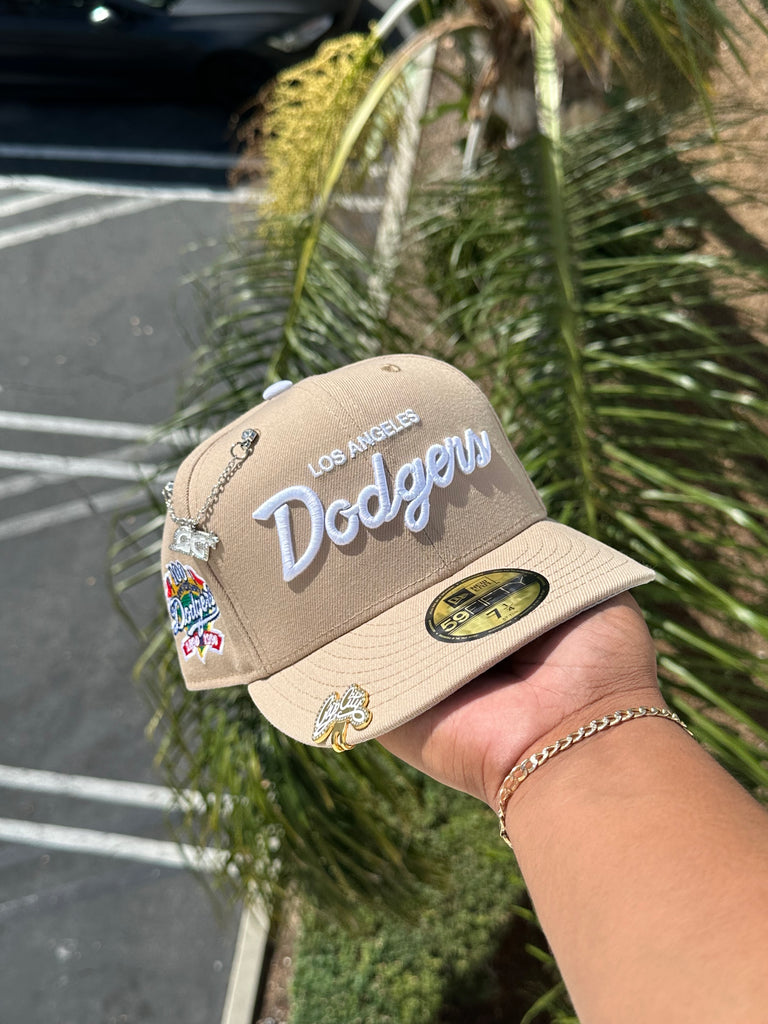 Los Angeles Dodgers Script Khaki New Era 59FIFTY Fitted Hat