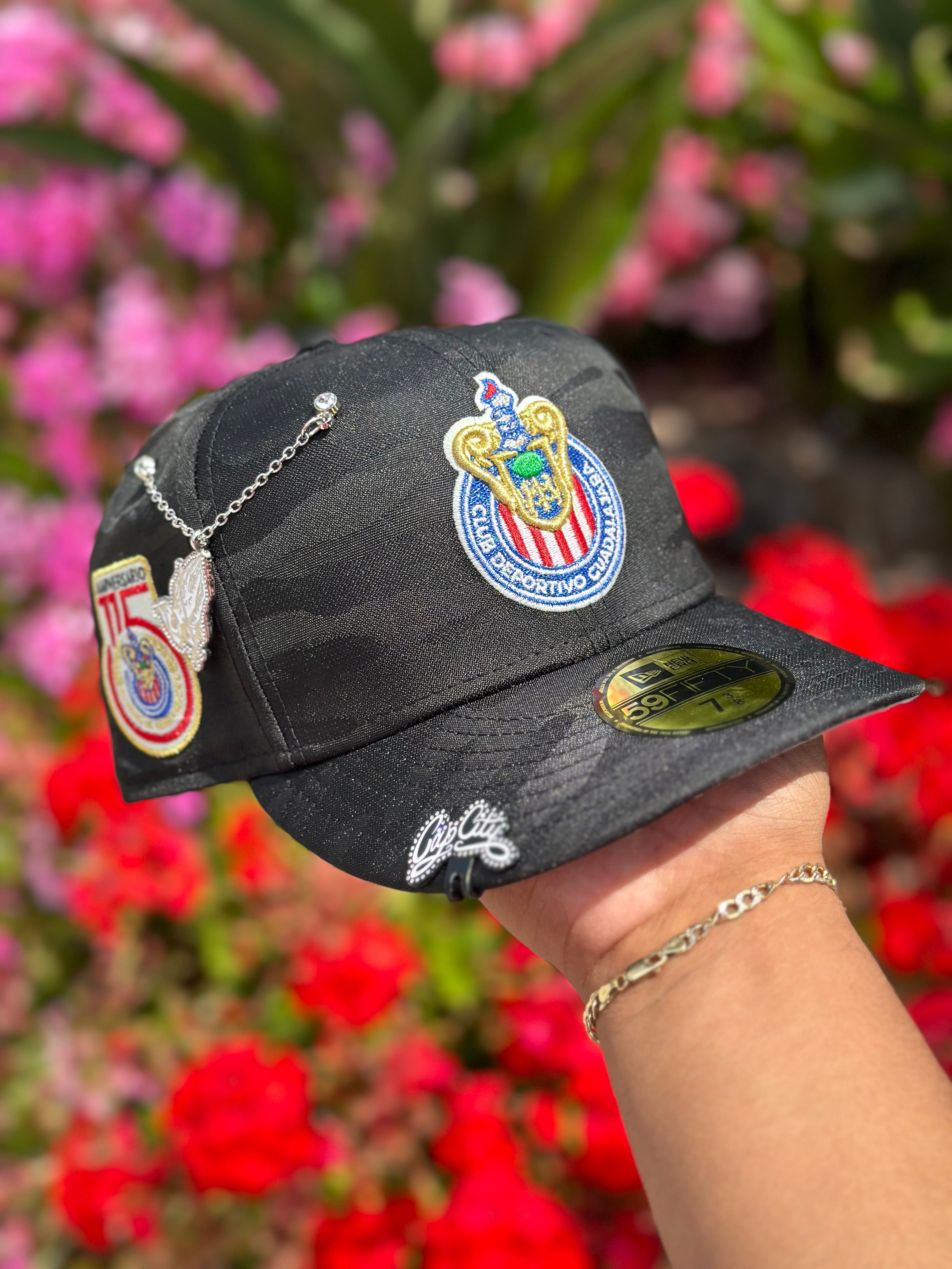 NEW ERA EXCLUSIVE 59FIFTY BLACK CAMO "CHIVAS DE GUADALAJARA" W/ 115 ANNIVERSARY SIDEPATCH