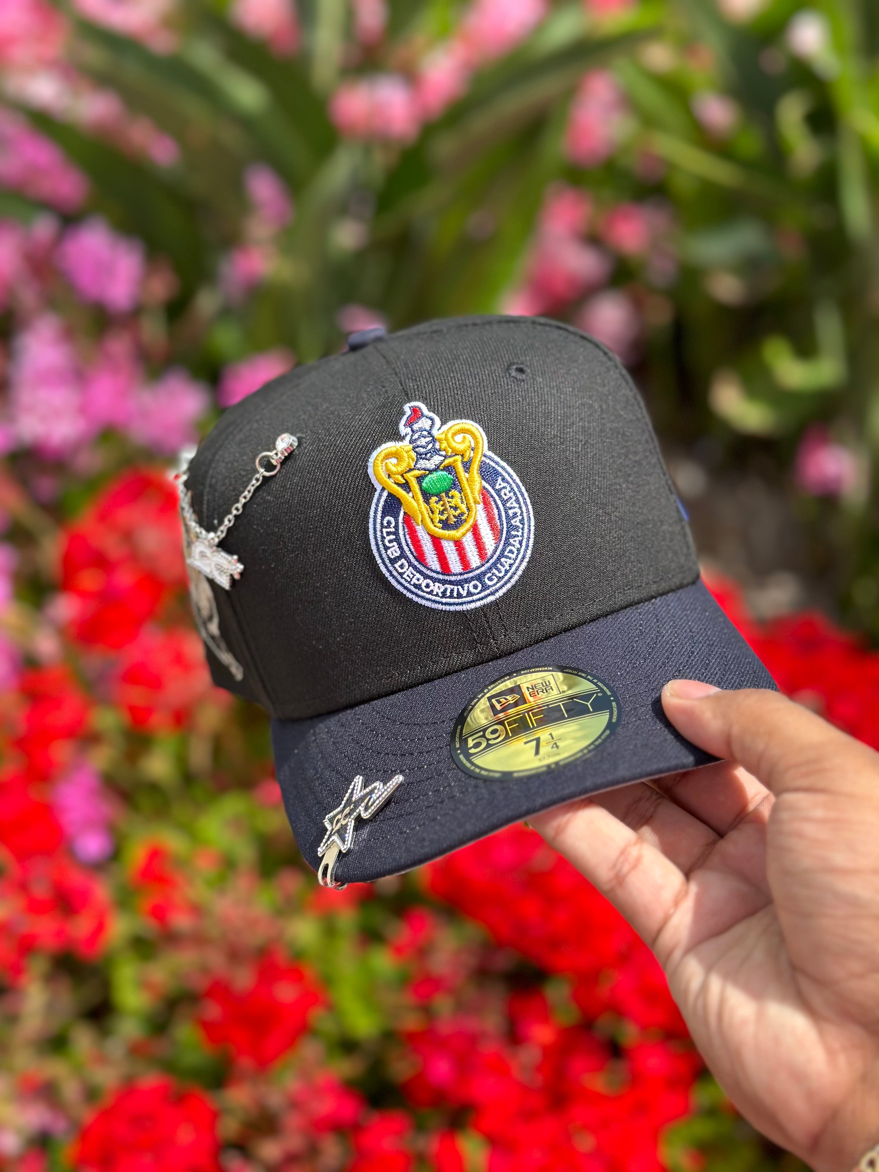 NEW ERA EXCLUSIVE 59FIFTY BLACK/NAVY "CHIVAS DE GUADALAJARA" W/ THE GOAT SIDEPATCH