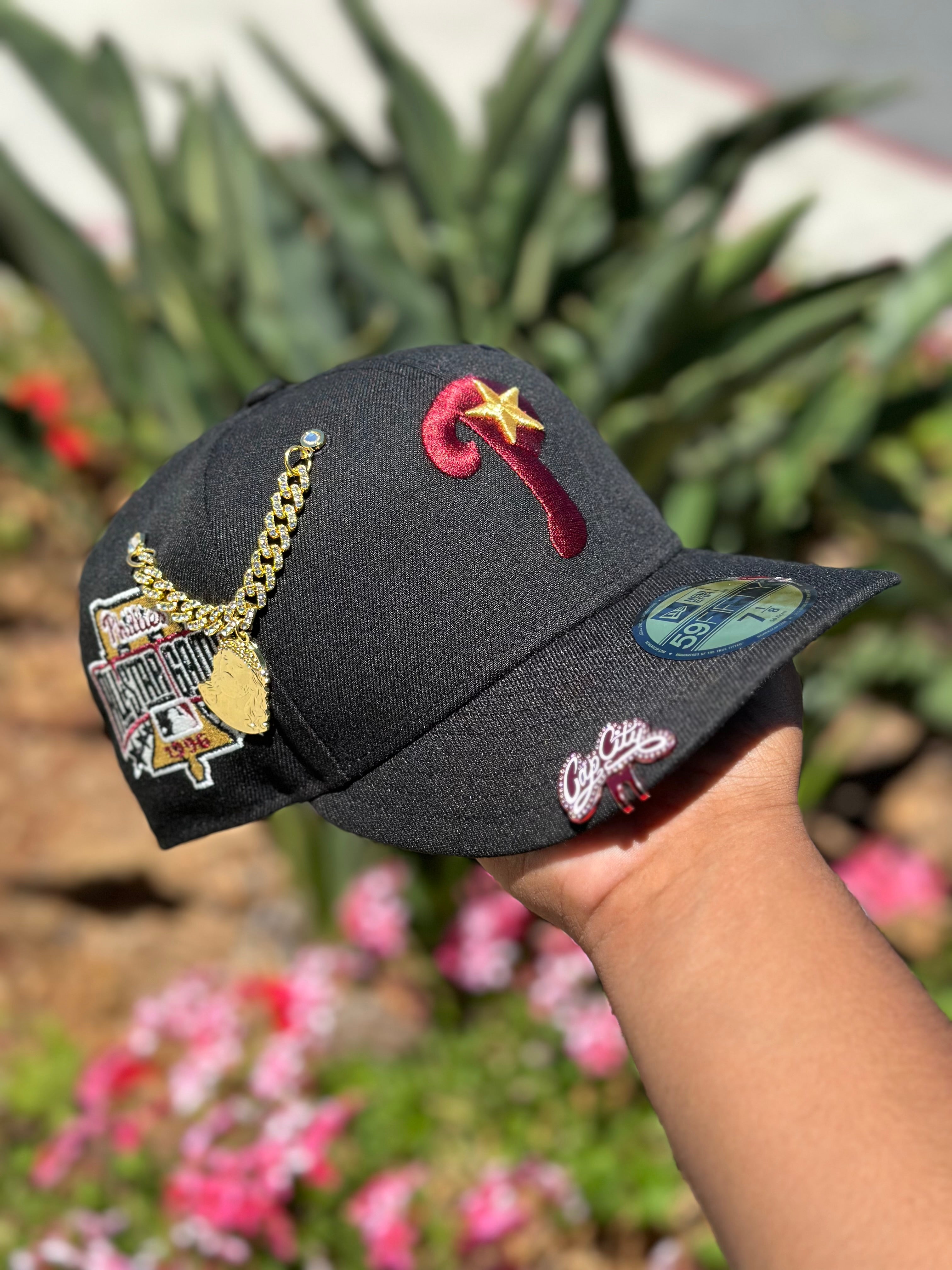 NEW ERA EXCLUSIVE 59FIFTY BLACK PHILADELPHIA PHILLIES W/ 1996 ALL STAR GAME PATCH