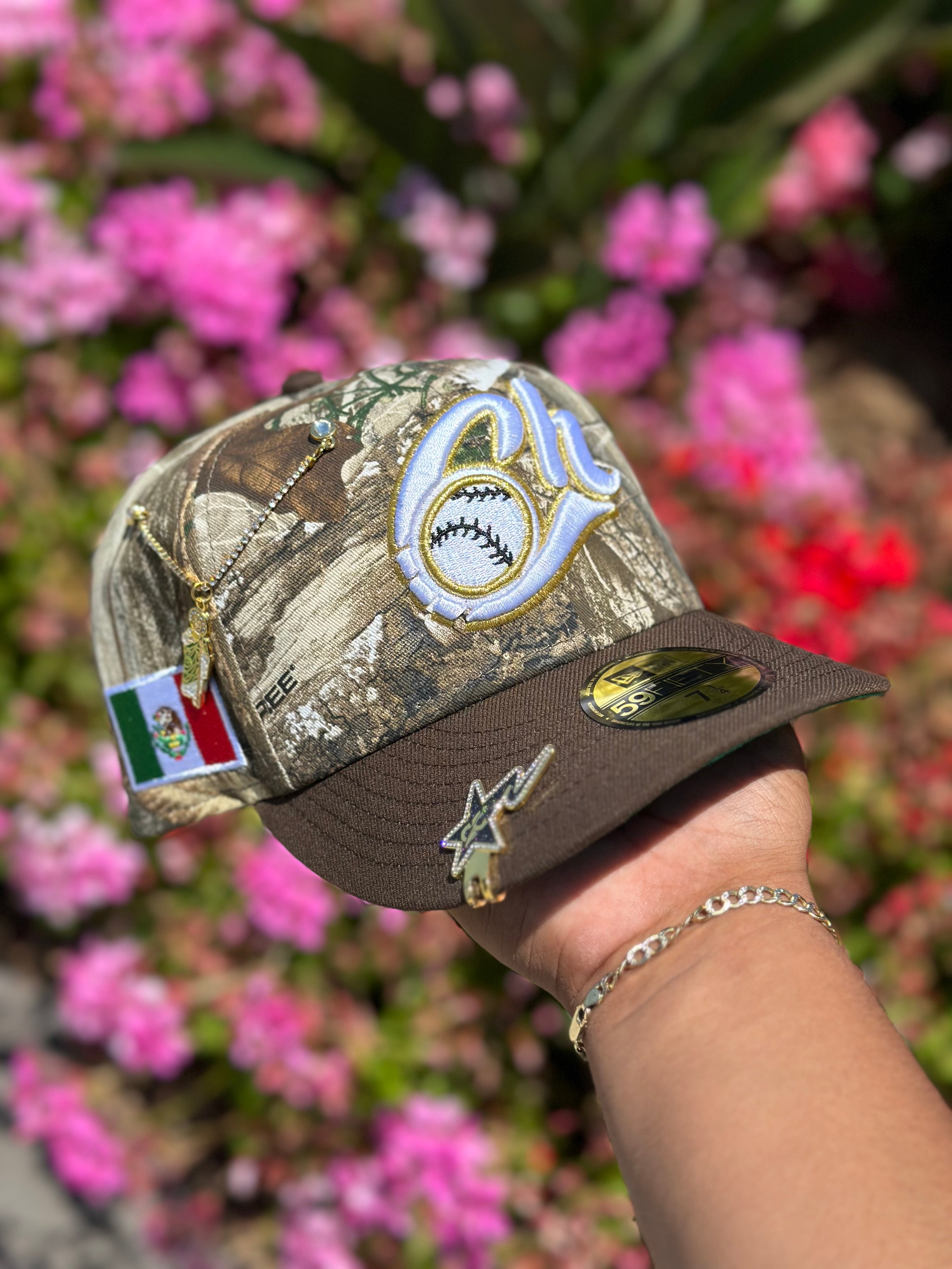 NEW ERA EXCLUSIVE 59FIFTY REAL TREE/WALNUT CHARROS DE JALISCO W/ CAMPEONES SIDE PATCH
