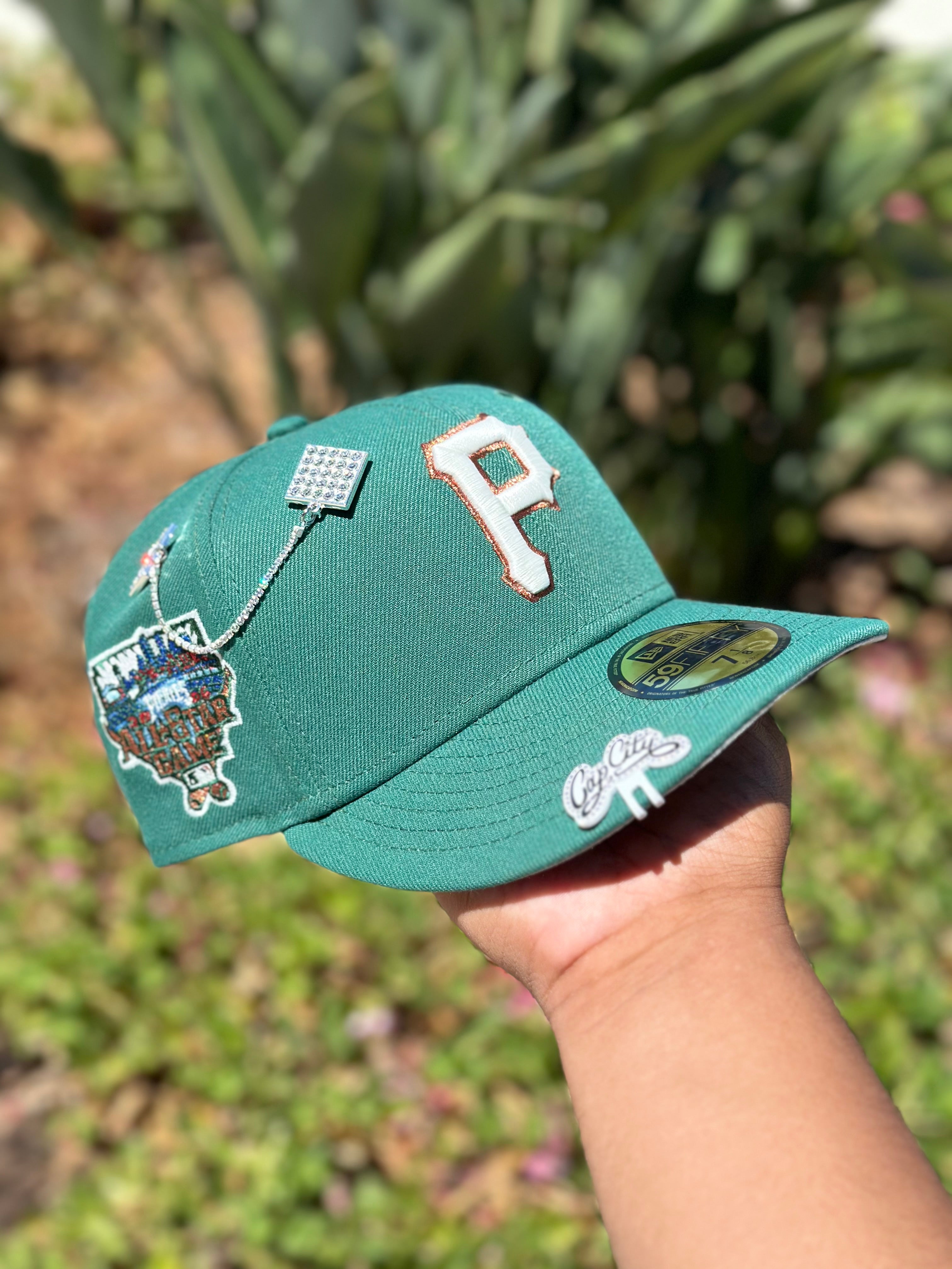 NEW ERA EXCLUSIVE 59FIFTY PINE GREEN PITTSBURGH PIRATES W/ ALL STAR GAME PATCH