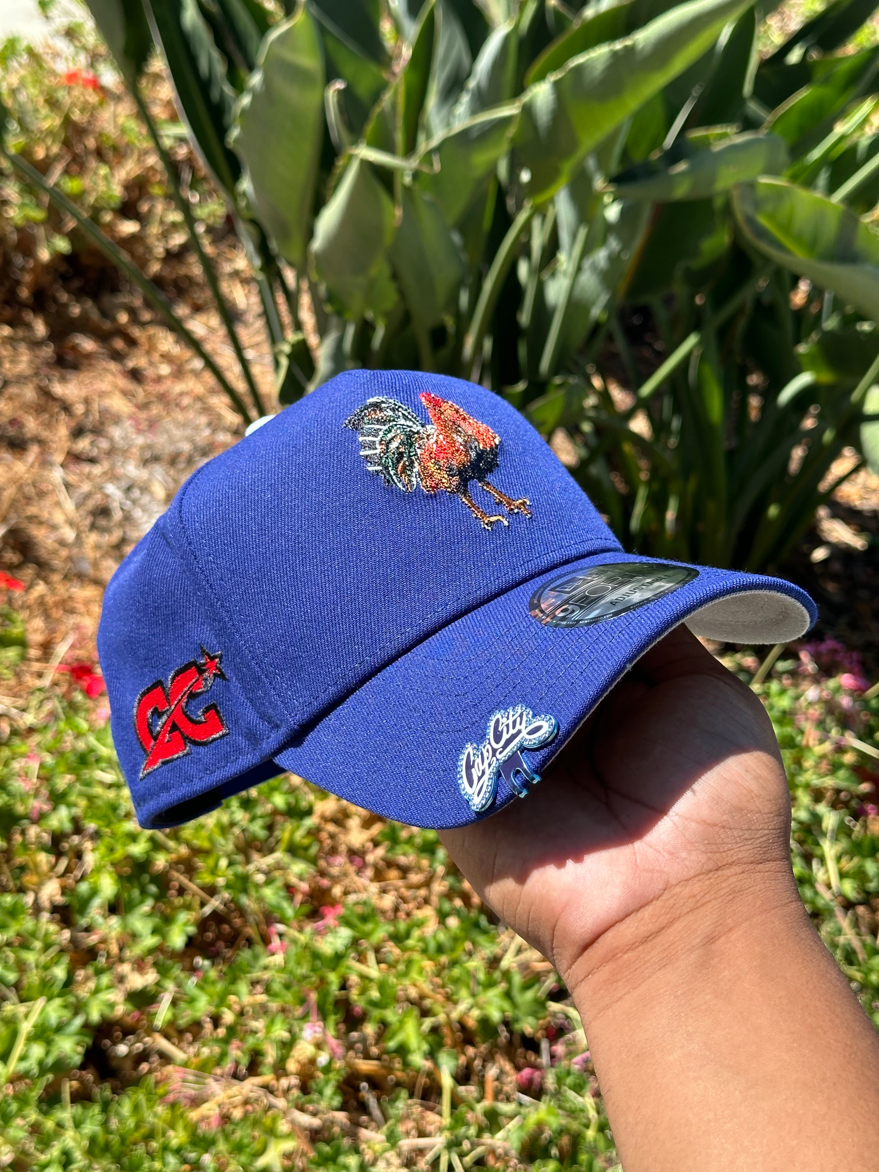 NEW ERA EXCLUSIVE 9FORTY A-FRAME BLUE "EL GALLO" W/ "CAP CITY" LOGO SIDE PATCH