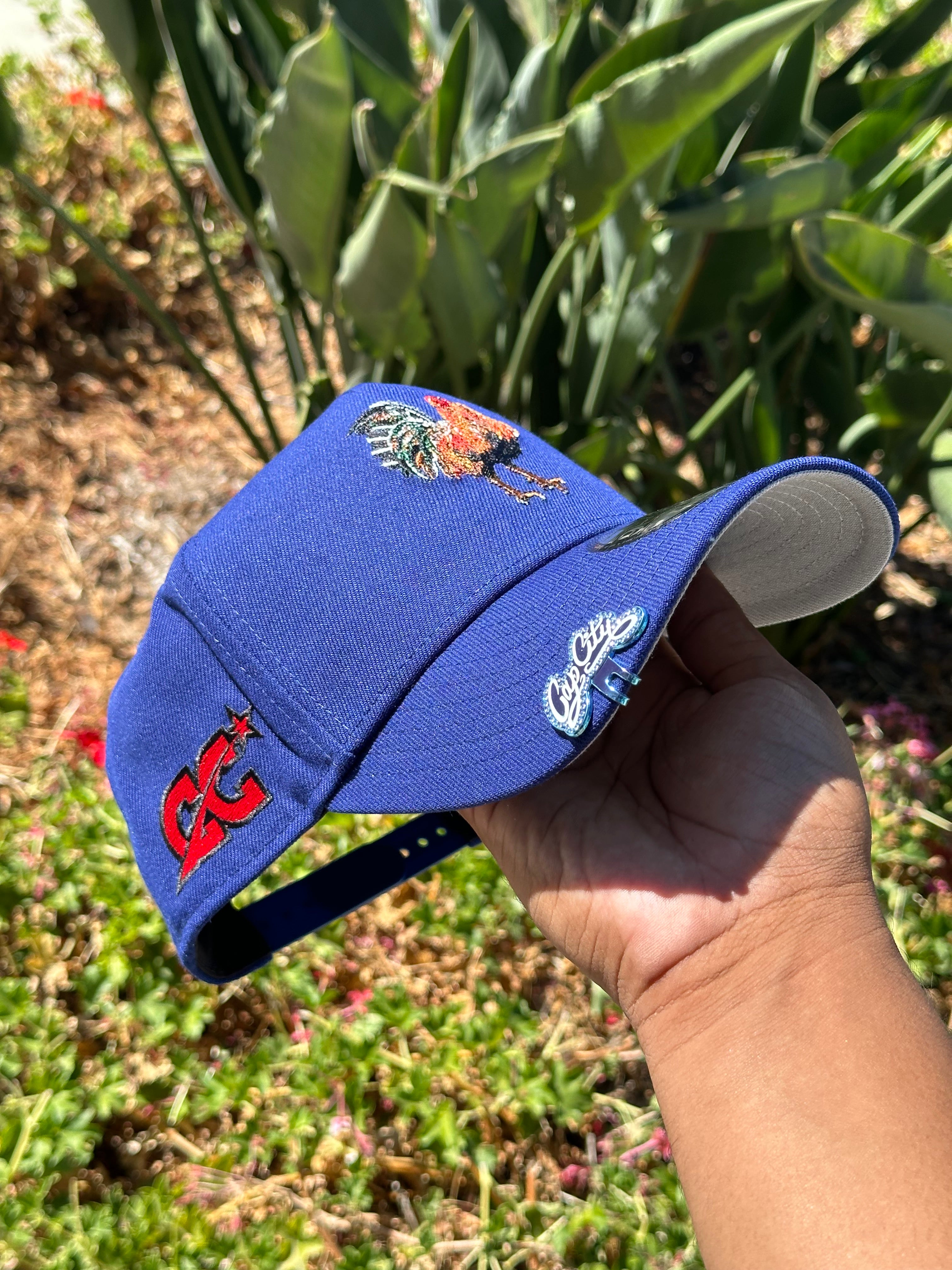 NEW ERA EXCLUSIVE 9FORTY A-FRAME BLUE "EL GALLO" W/ "CAP CITY" LOGO SIDE PATCH