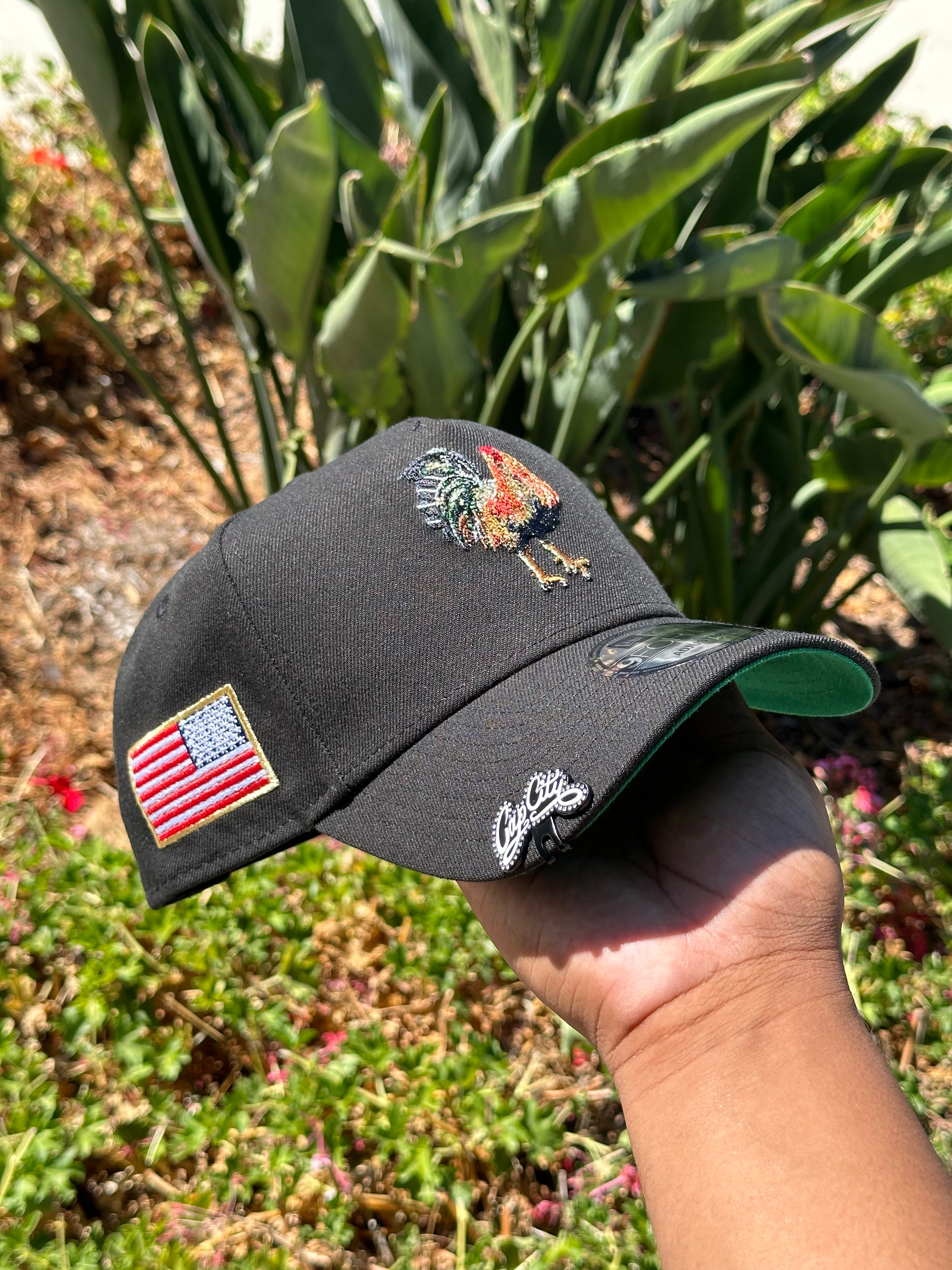 NEW ERA EXCLUSIVE 9FORTY A-FRAME BLACK "EL GALLO" W/ USA FLAG SIDE PATCH