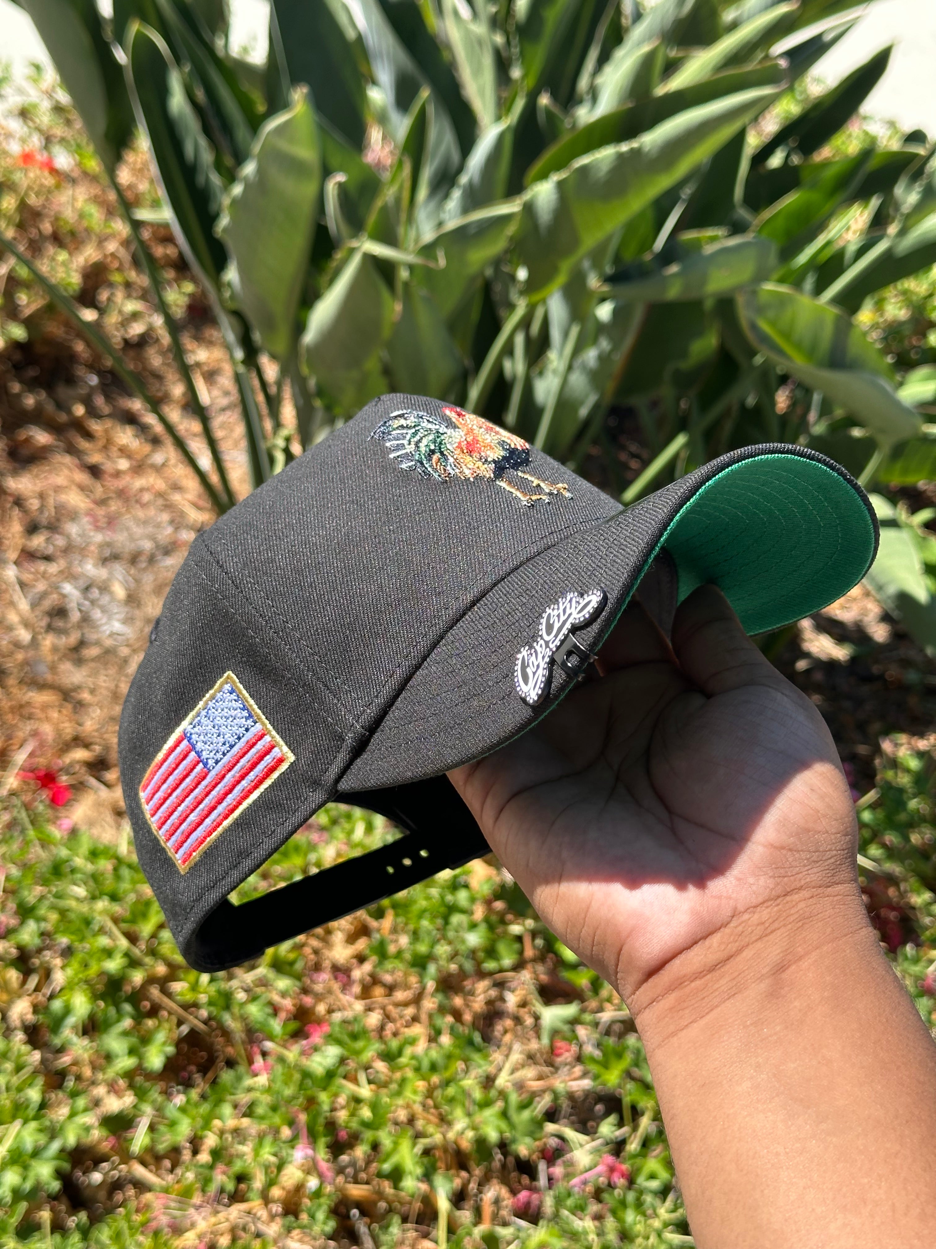 NEW ERA EXCLUSIVE 9FORTY A-FRAME BLACK "EL GALLO" W/ USA FLAG SIDE PATCH