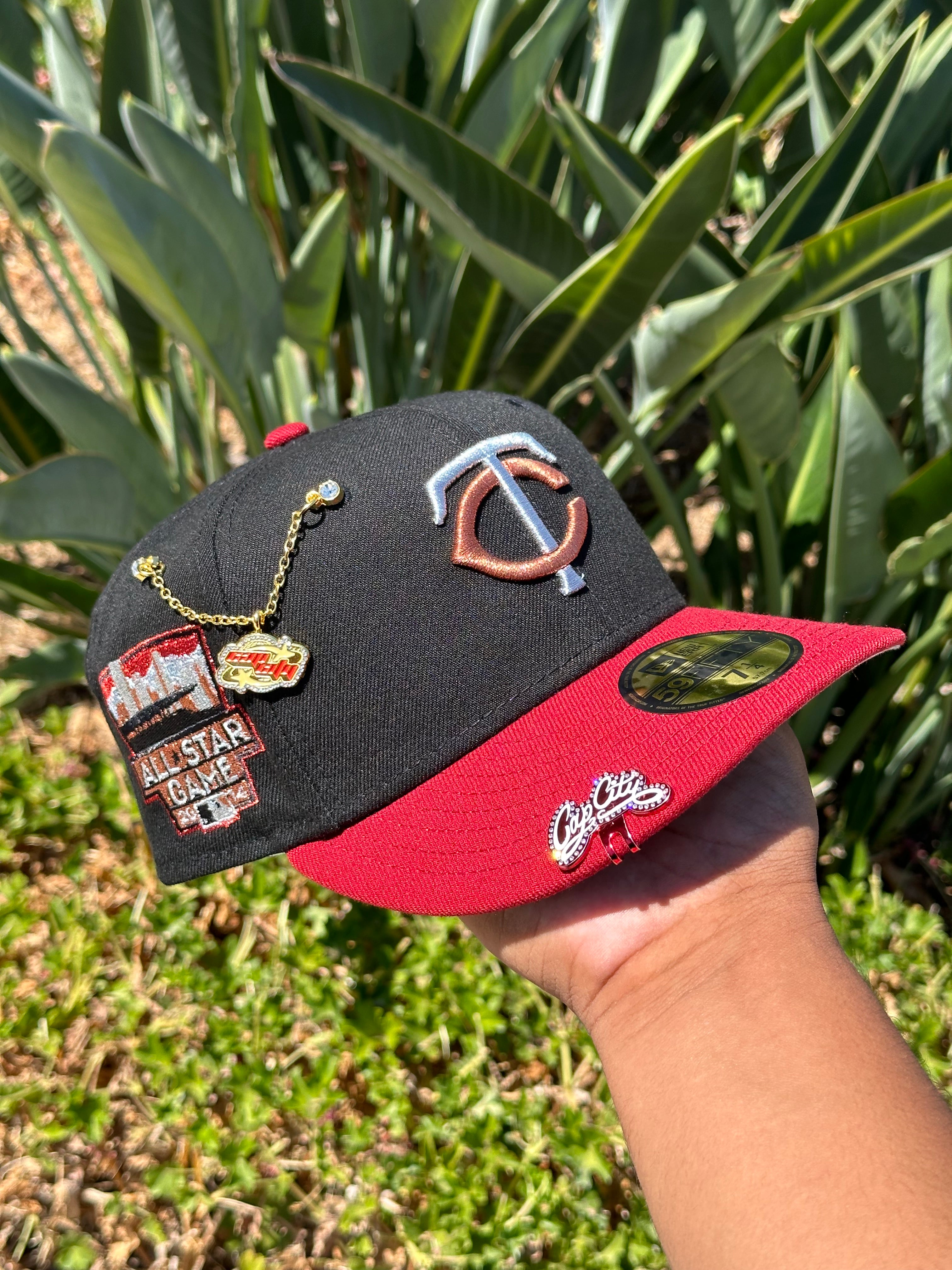 NEW ERA 59FIFTY BLACK/RED MINNESOTA TWINS W/ 2014 ALL STAR GAME SIDE PATCH