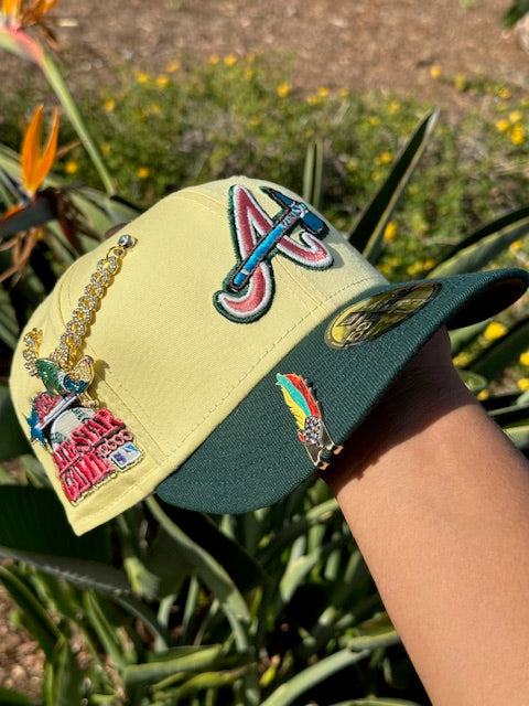 NEW ERA 59FIFTY YELLOW/FOREST GREEN ATLANTA BRAVES W/ 2000 ALL STAR GAME SIDE PATCH