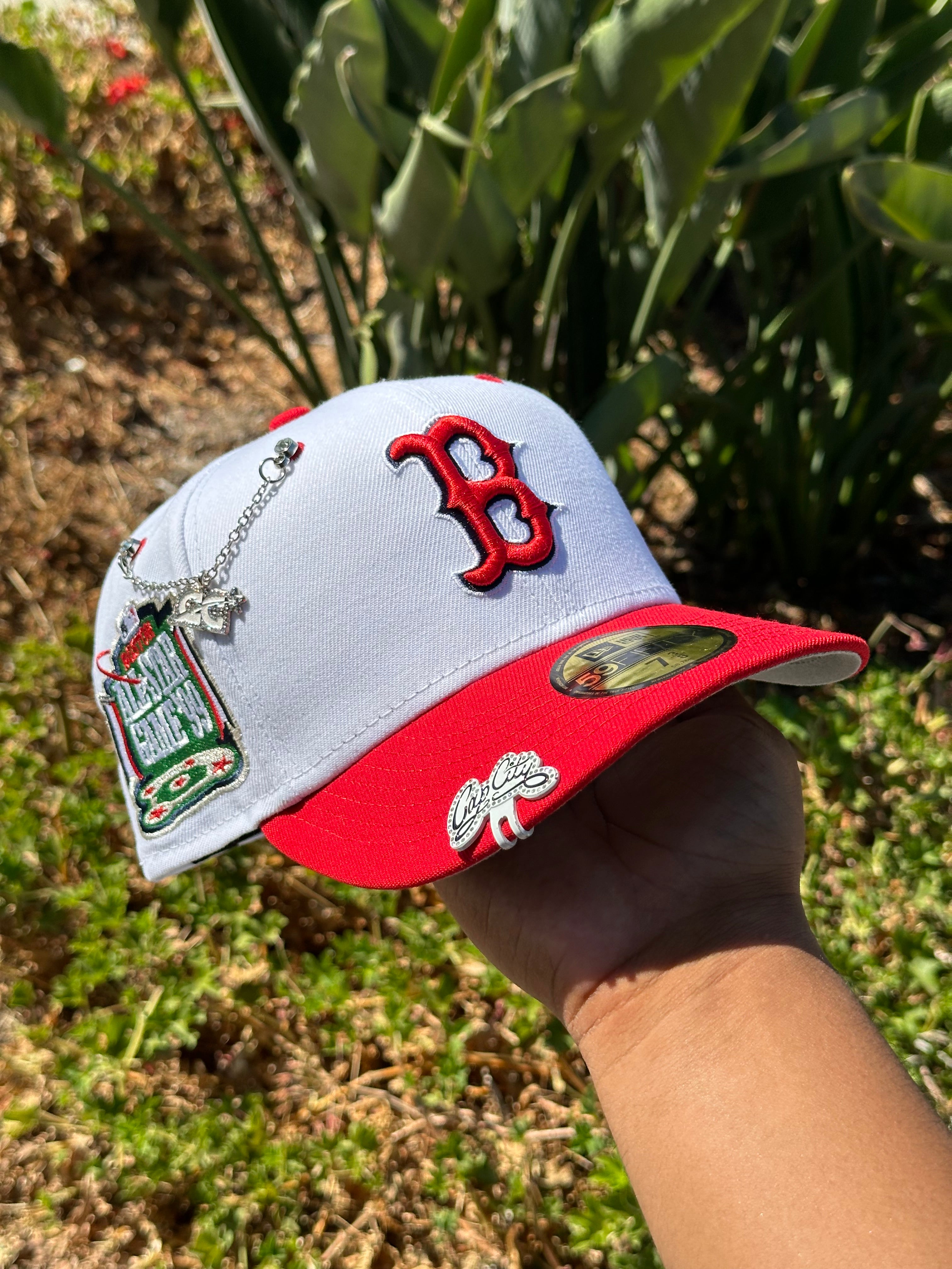 NEW ERA EXCLUSIVE 59FIFTY WHITE/RED BOSTON RED SOX W/ 1999 ALL STAR GAME SIDE PATCH