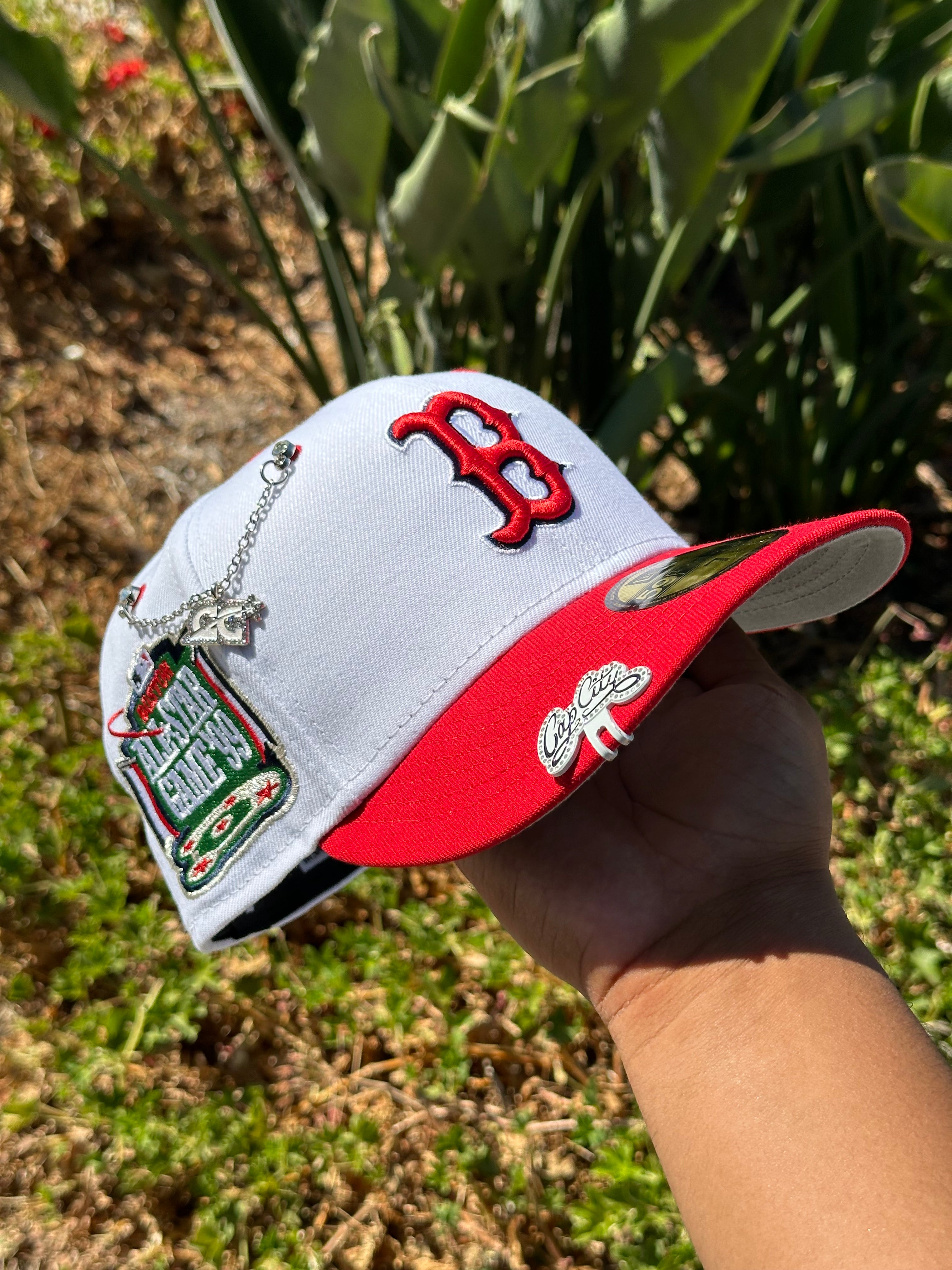 NEW ERA EXCLUSIVE 59FIFTY WHITE/RED BOSTON RED SOX W/ 1999 ALL STAR GAME SIDE PATCH