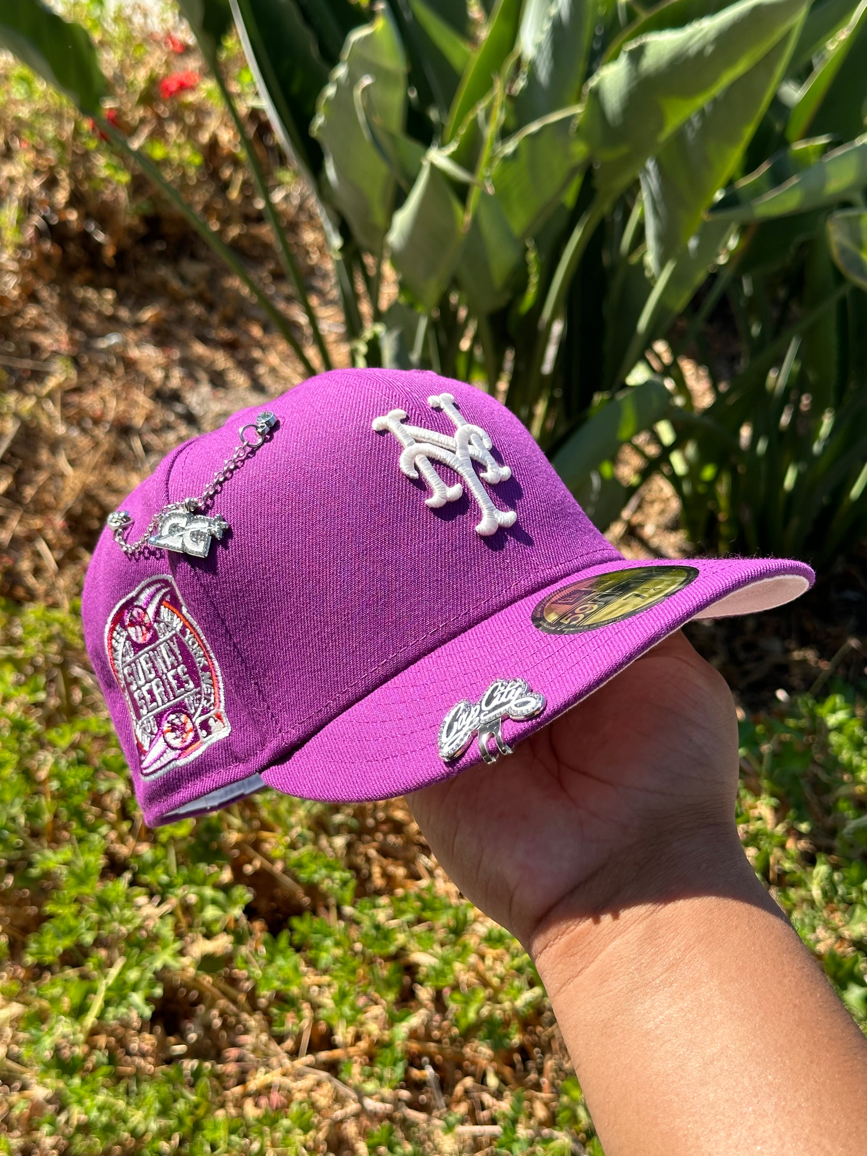 NEW ERA EXCLUSIVE 59FIFTY PURPLE NEW YORK METS W/ 2000 SUBWAY SERIES SIDE  PATCH