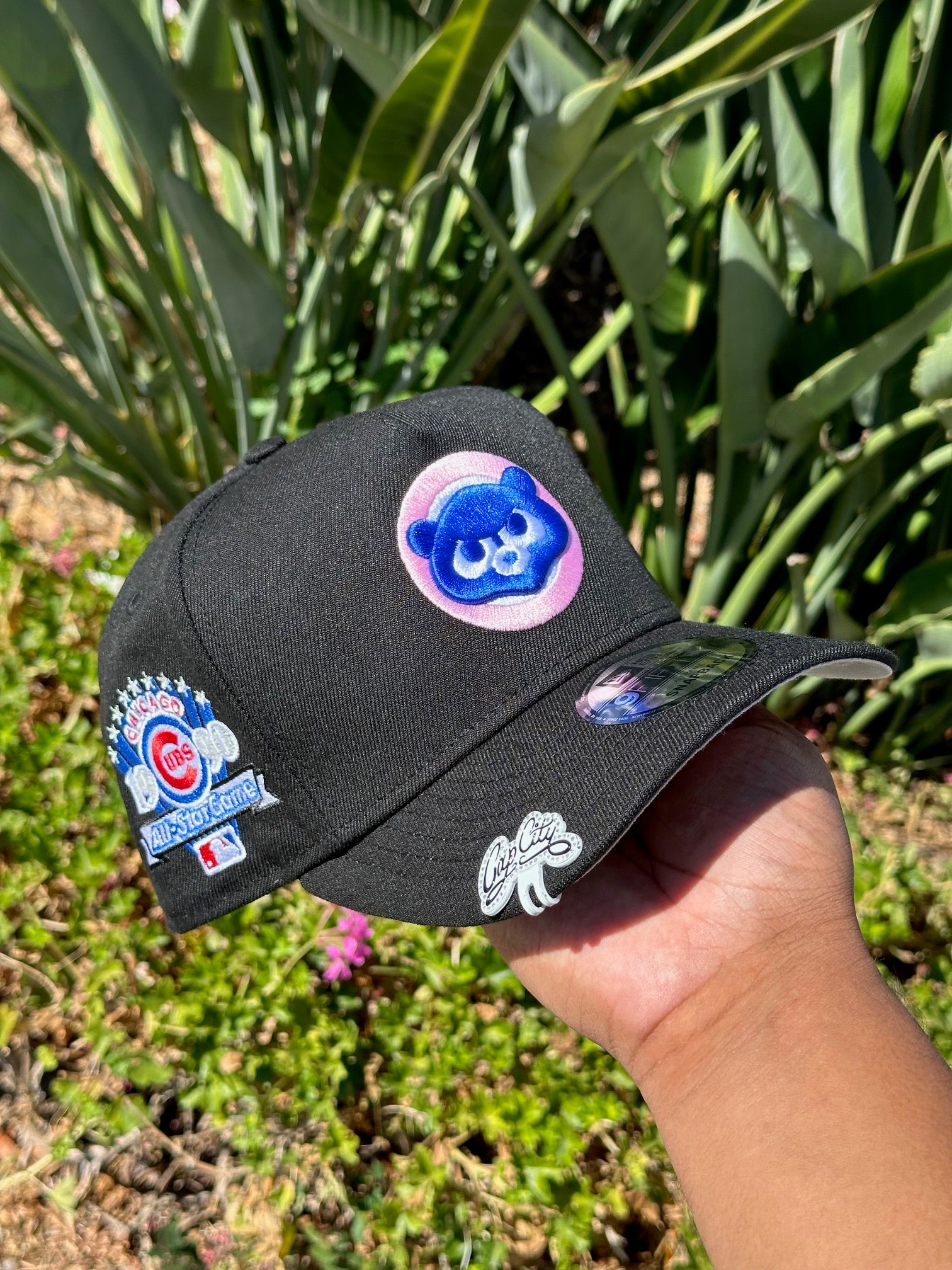 NEW ERA EXCLUSIVE 9FIFTY A-FRAME BLACK CHICAGO CUBS SNAPBACK W/ 1990 ALL STAR GAME PATCH