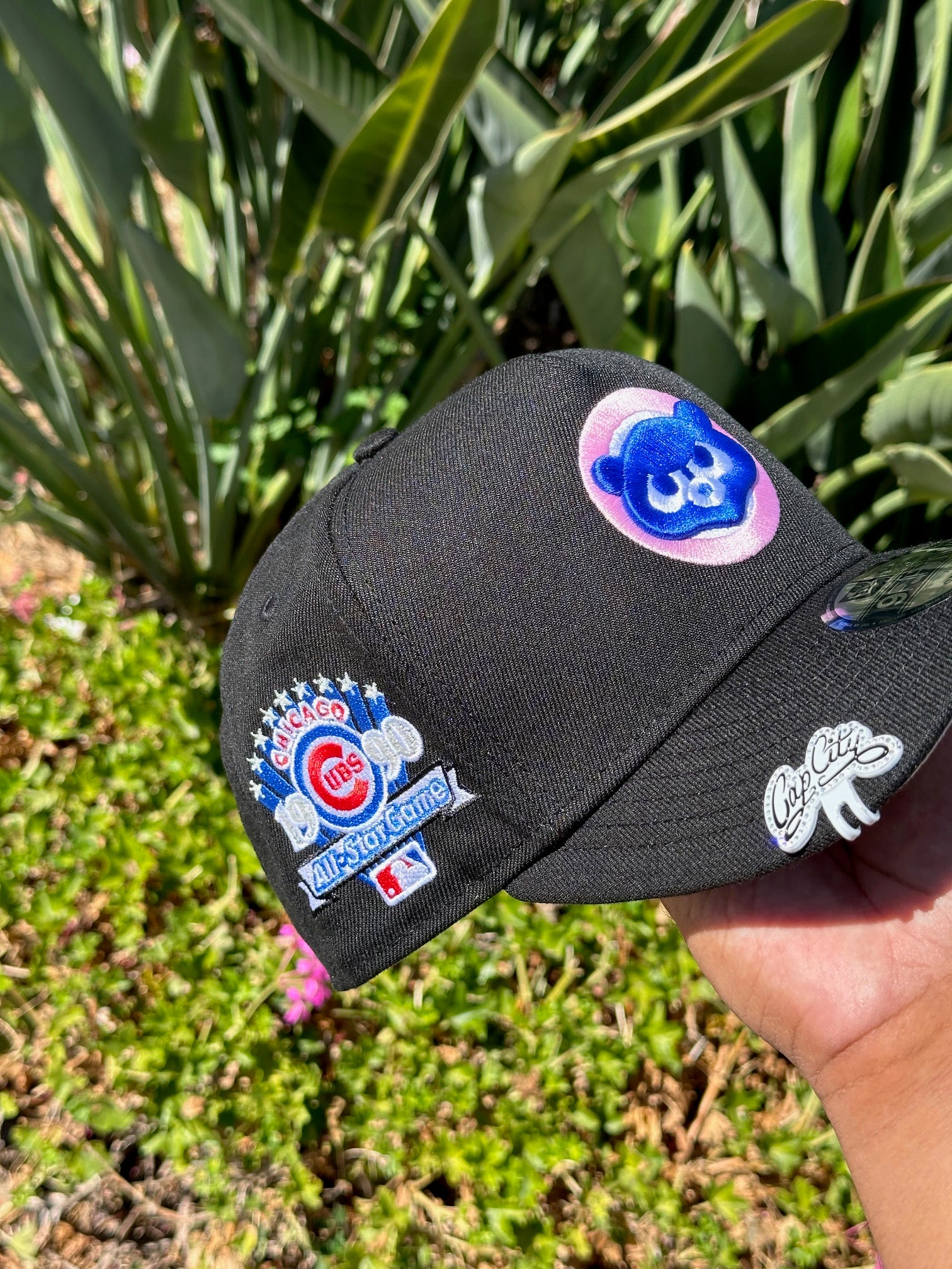 NEW ERA EXCLUSIVE 9FIFTY A-FRAME BLACK CHICAGO CUBS SNAPBACK W/ 1990 ALL STAR GAME PATCH