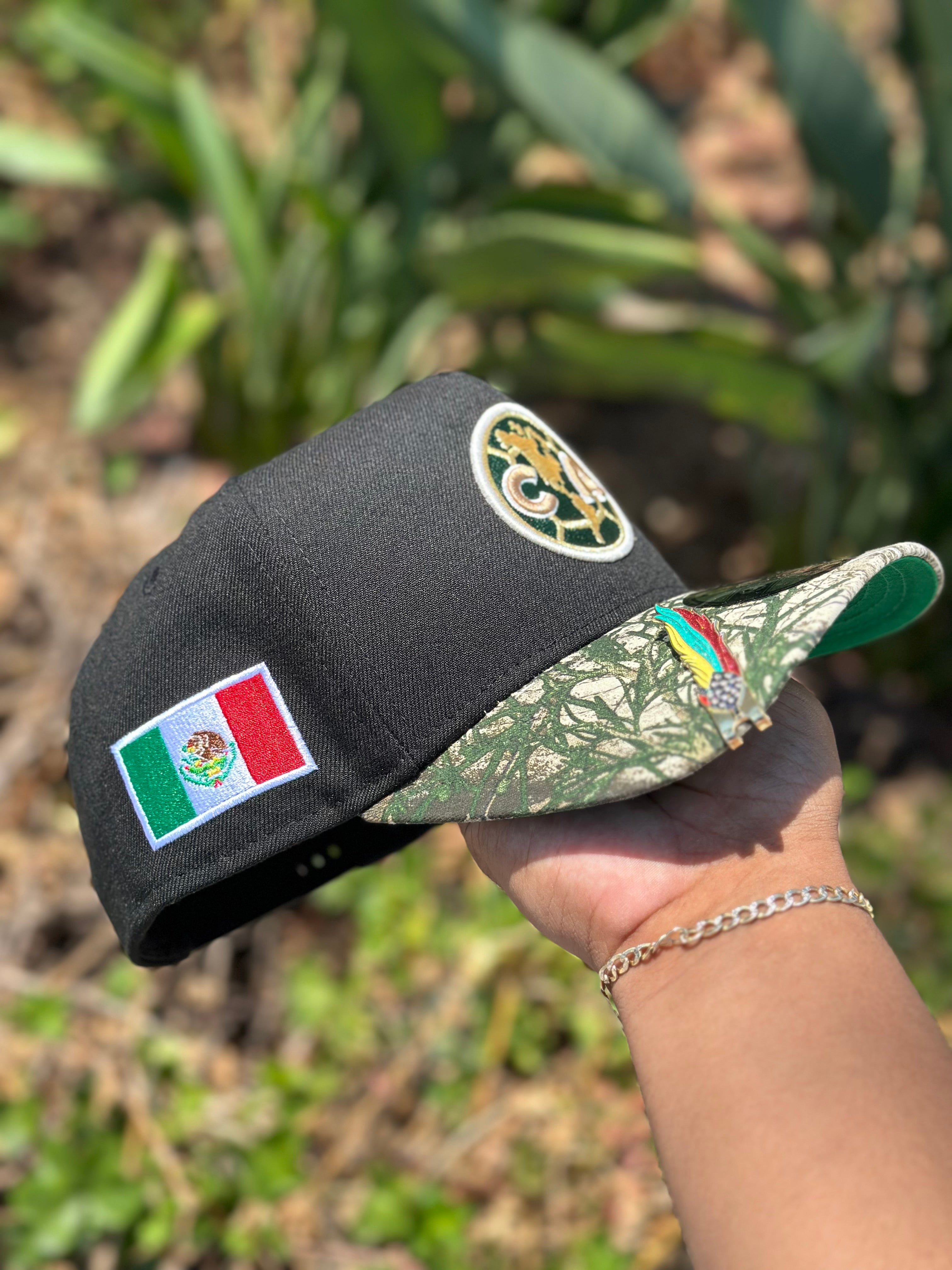 NEW ERA EXCLUSIVE 9FIFTY A-FRAME BLACK/REALTREE "CLUB AMERICA" SNAPBACK W/ MEXICO FLAG SIDE PATCH