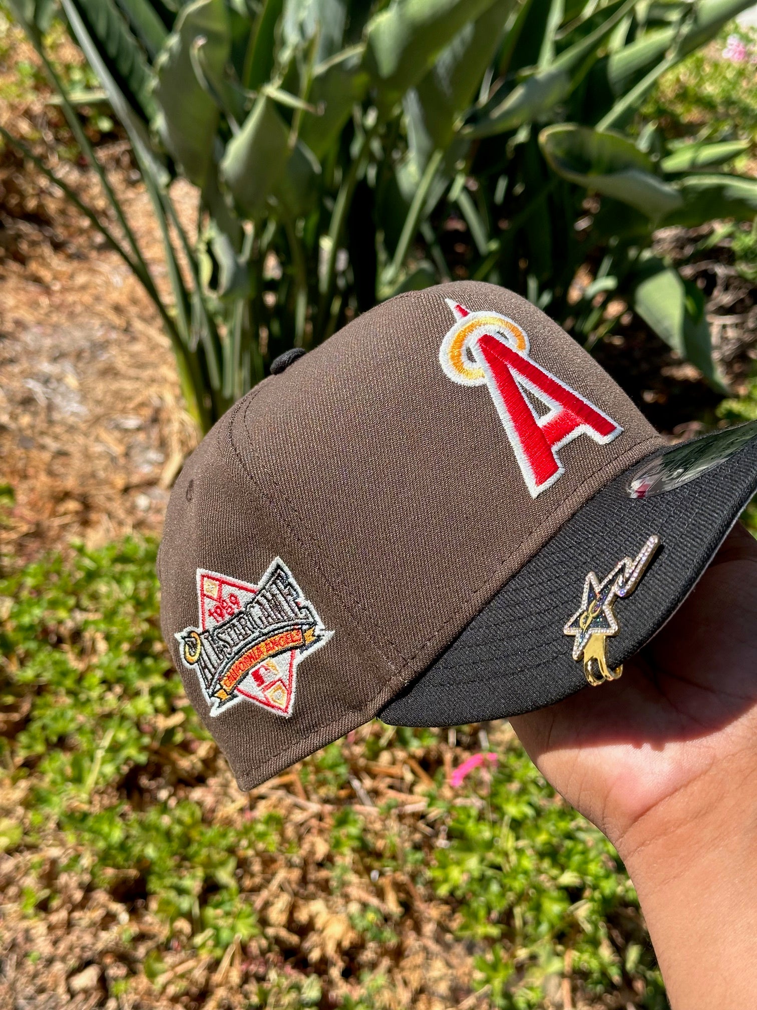 NEW ERA 9FIFTY A-FRAME MOCHA/BLACK ANAHEIM ANGELS SNAPBACK W/ 1989 ALL STAR GAME SIDE PATCH