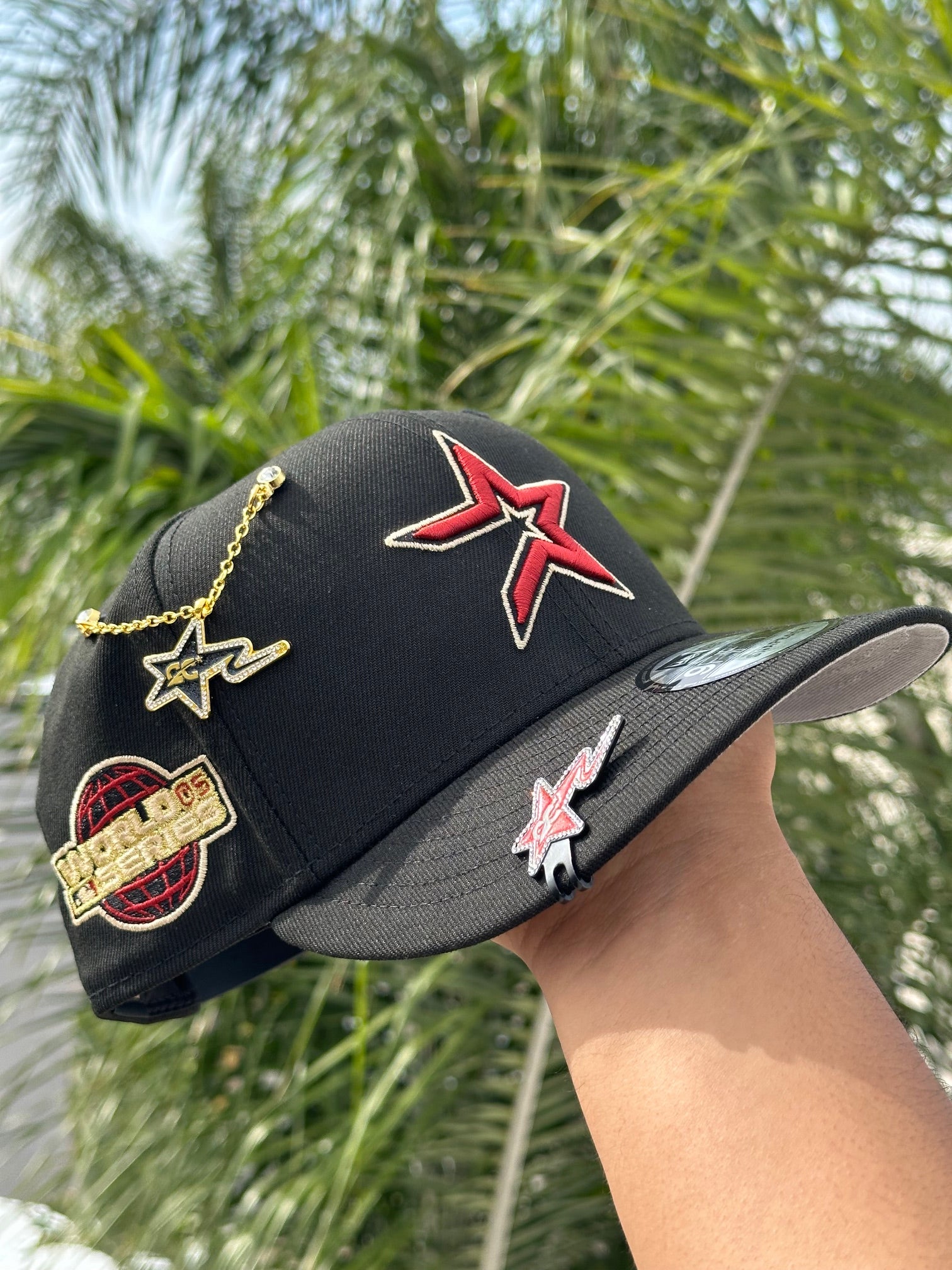 NEW ERA EXCLUSIVE 9FIFTY BLACK HOUSTON ASTROS SNAPBACK W/ 2005 WORLD SERIES SIDE PATCH