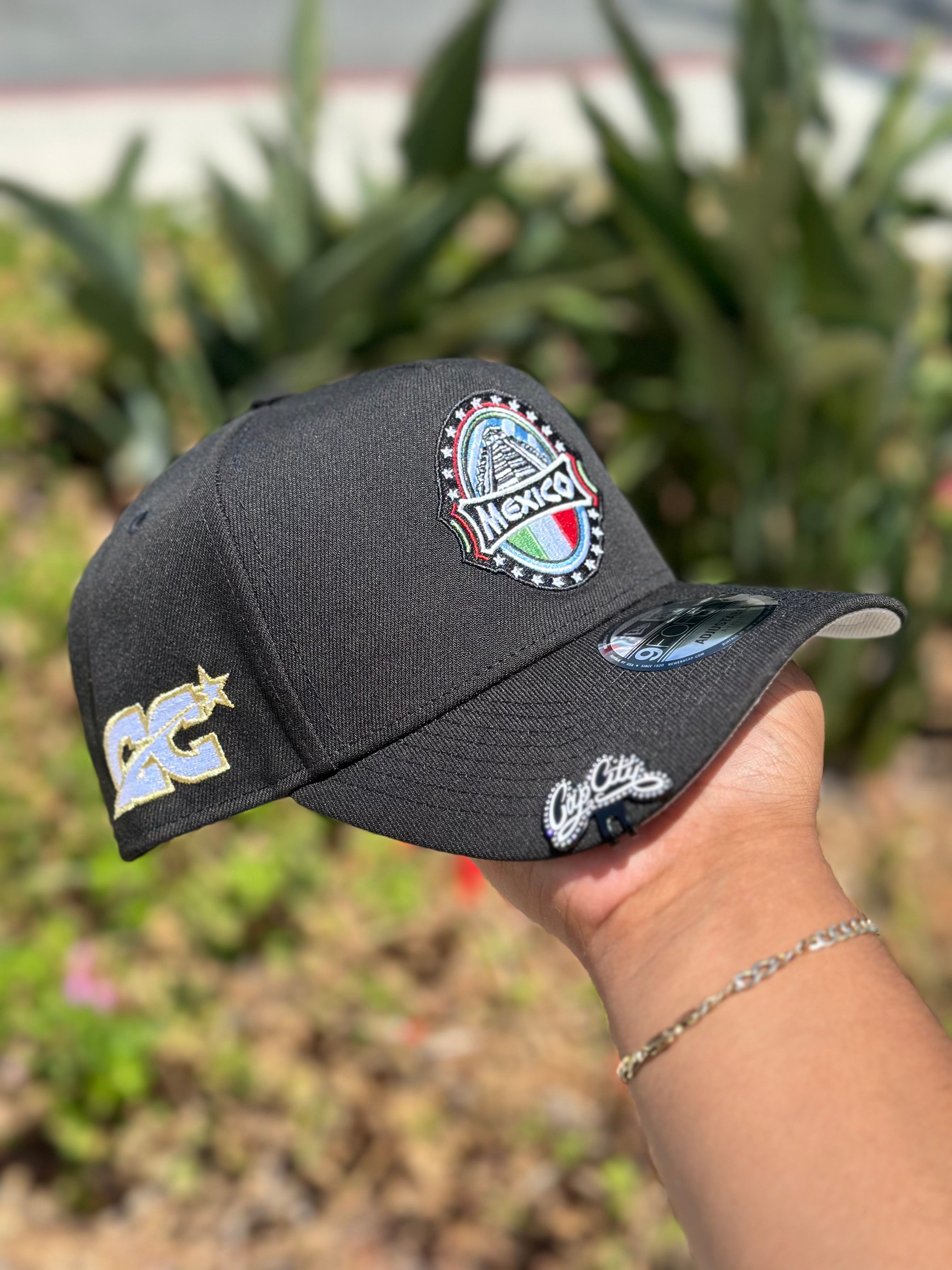 NEW ERA EXCLUSIVE 9FORTY BLACK MEXICO A-FRAME ADJUSTABLE W/ "CAP CITY" LOGO SIDE PATCH