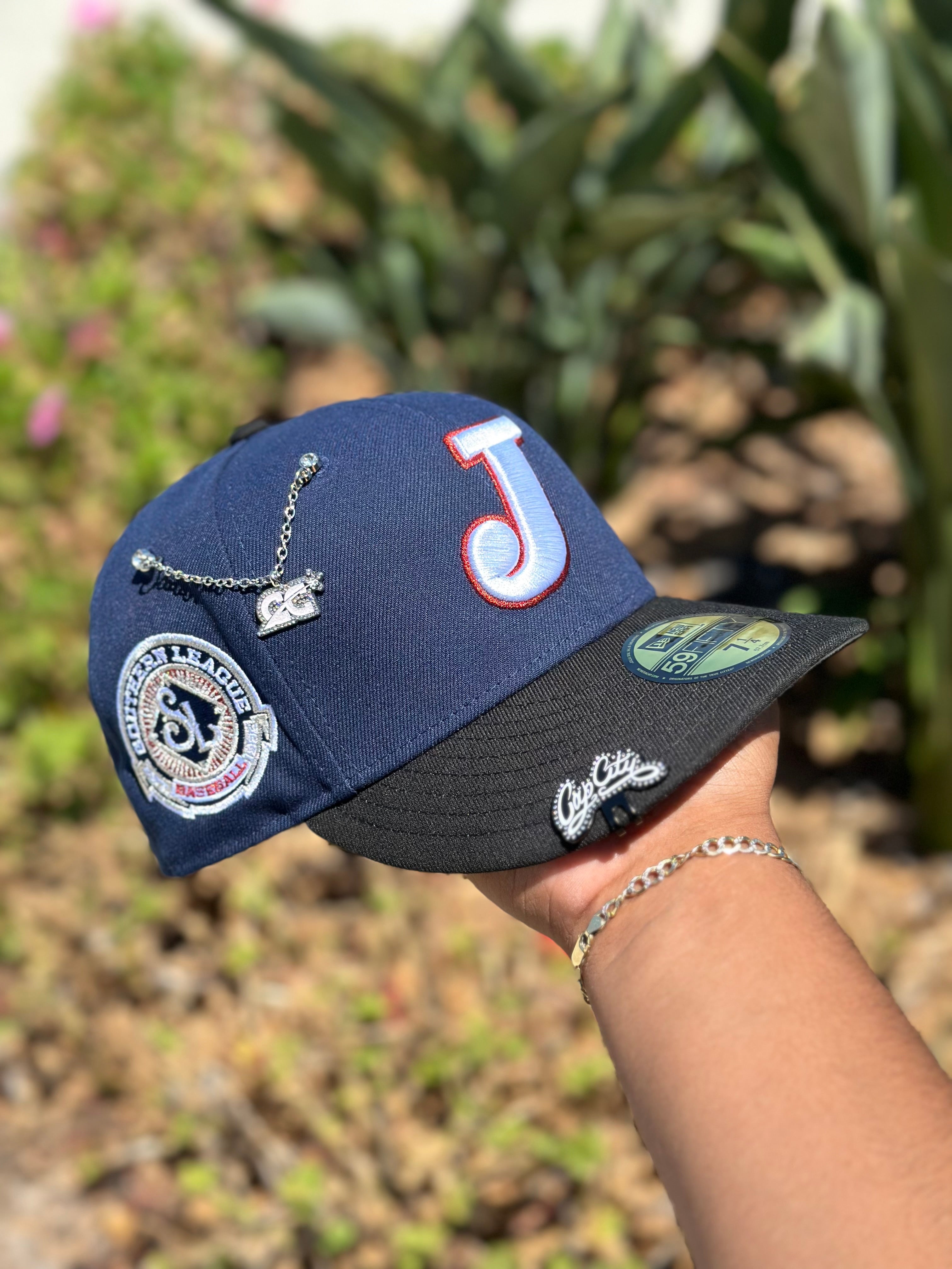 NEW ERA EXCLUSIVE 59FIFTY NAVY/BLACK "J" W/ SOUTHERN LEAGUE SIDE PATCH