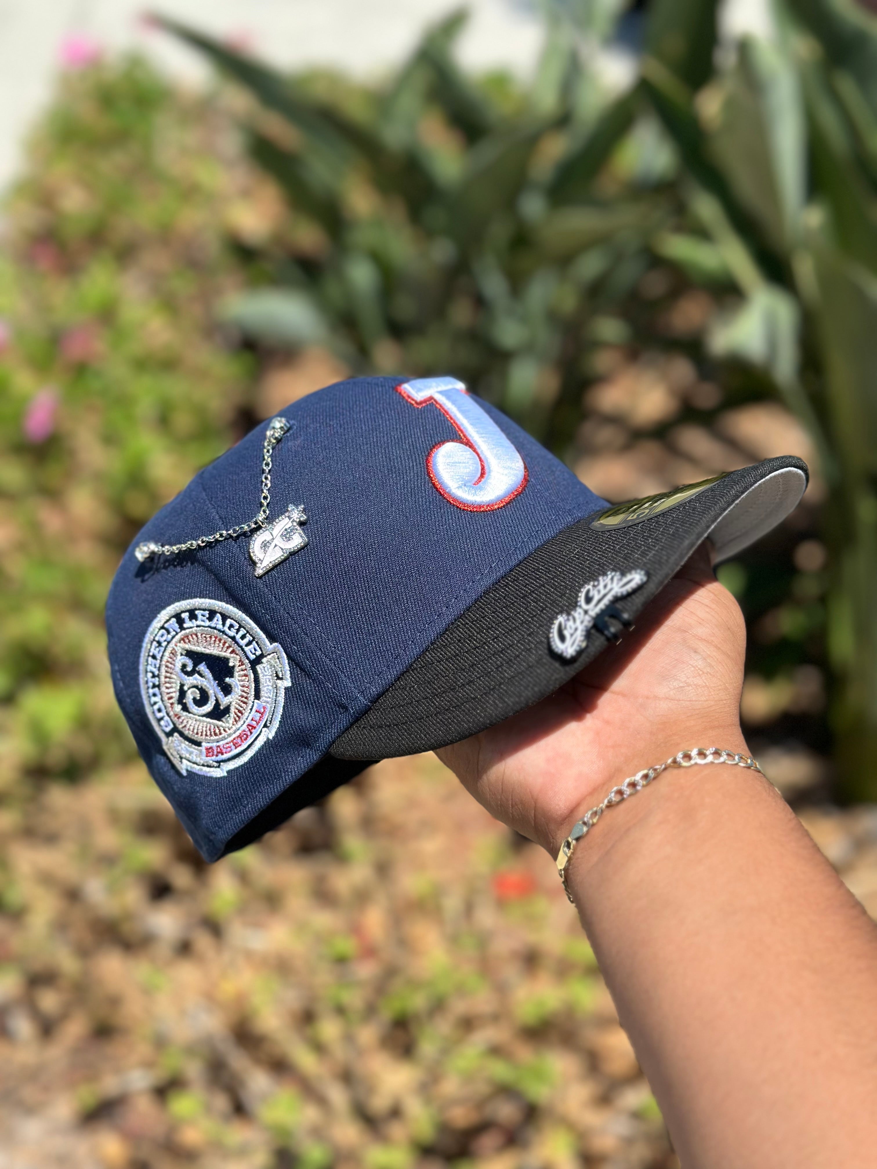 NEW ERA EXCLUSIVE 59FIFTY NAVY/BLACK "J" W/ SOUTHERN LEAGUE SIDE PATCH