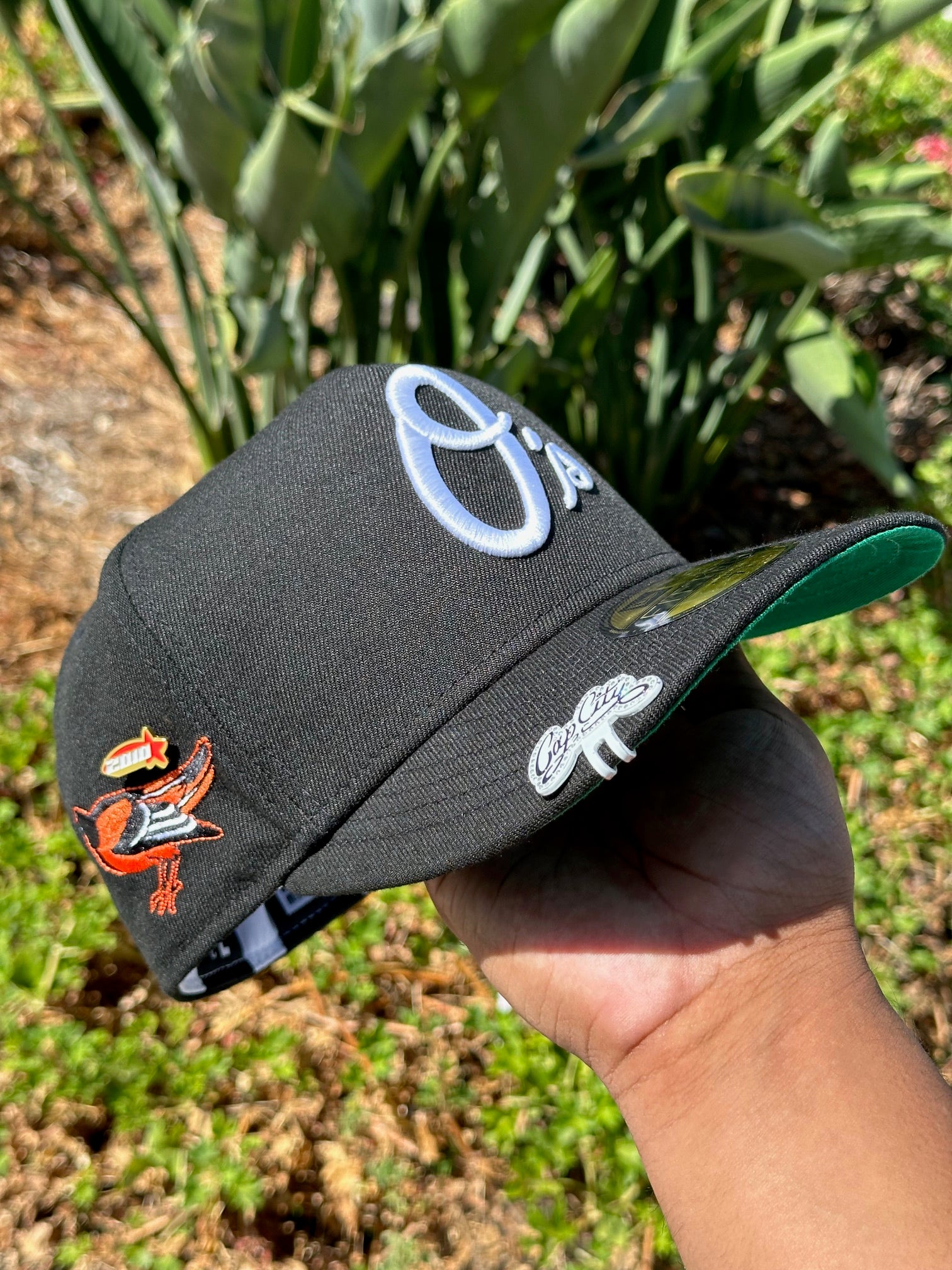 NEW ERA EXCLUSIVE 59FIFTY A-FRAME BLACK BALTIMORE ORIOLES W/ TEAM LOGO SIDE PATCH