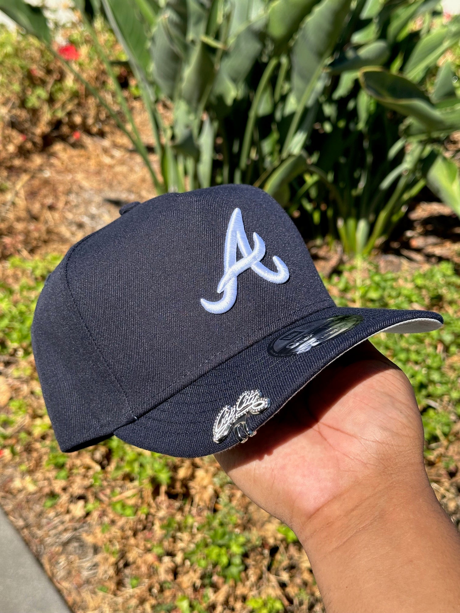 NEW ERA EXCLUSIVE 9FIFTY A-FRAME NAVY ATLANTA BRAVES SNAPBACK