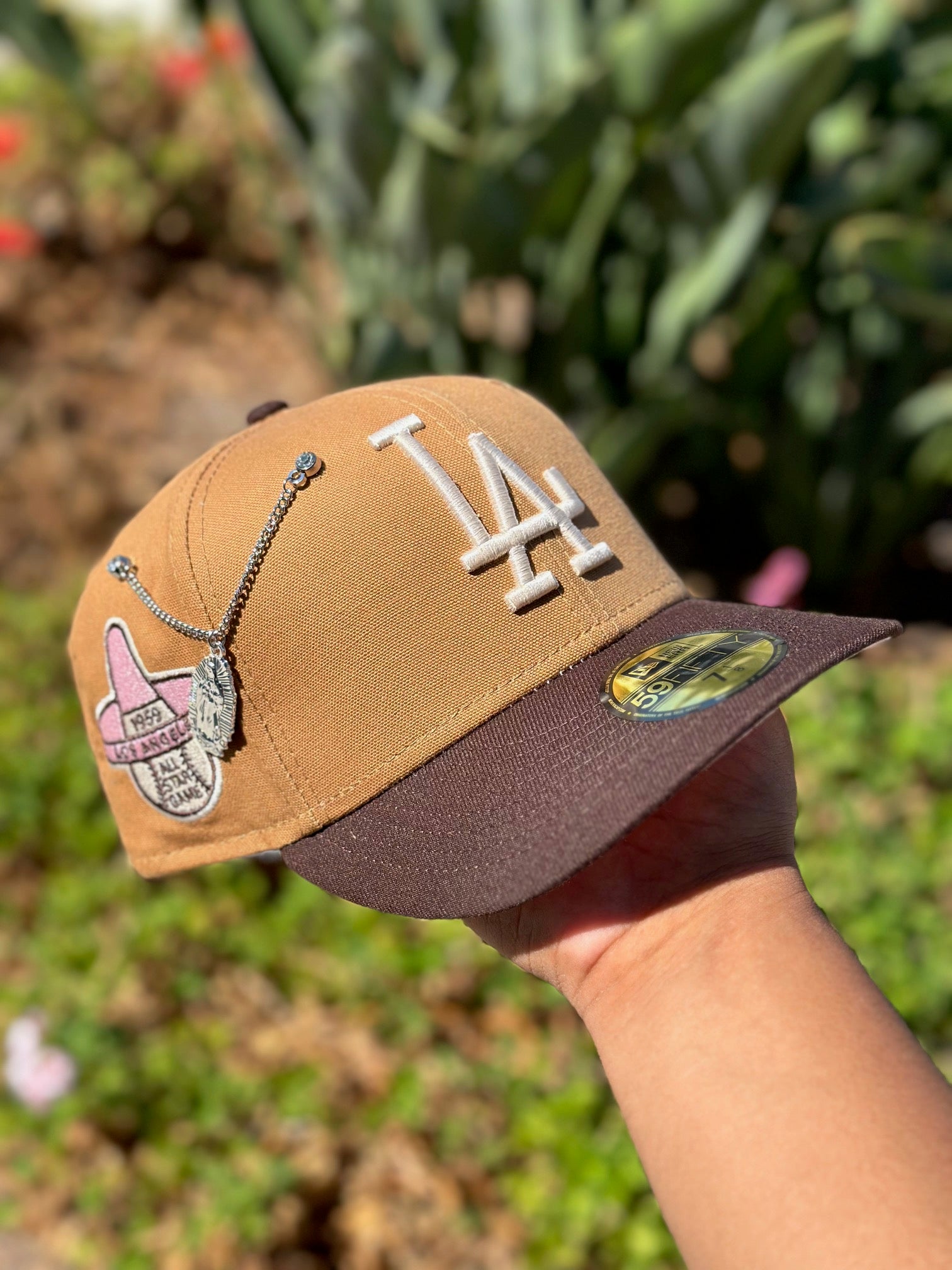 NEW ERA 59FIFTY TAN/WALNUT LOS ANGELES DODGERS W/ 1959 ALL STAR GAME SIDE PATCH