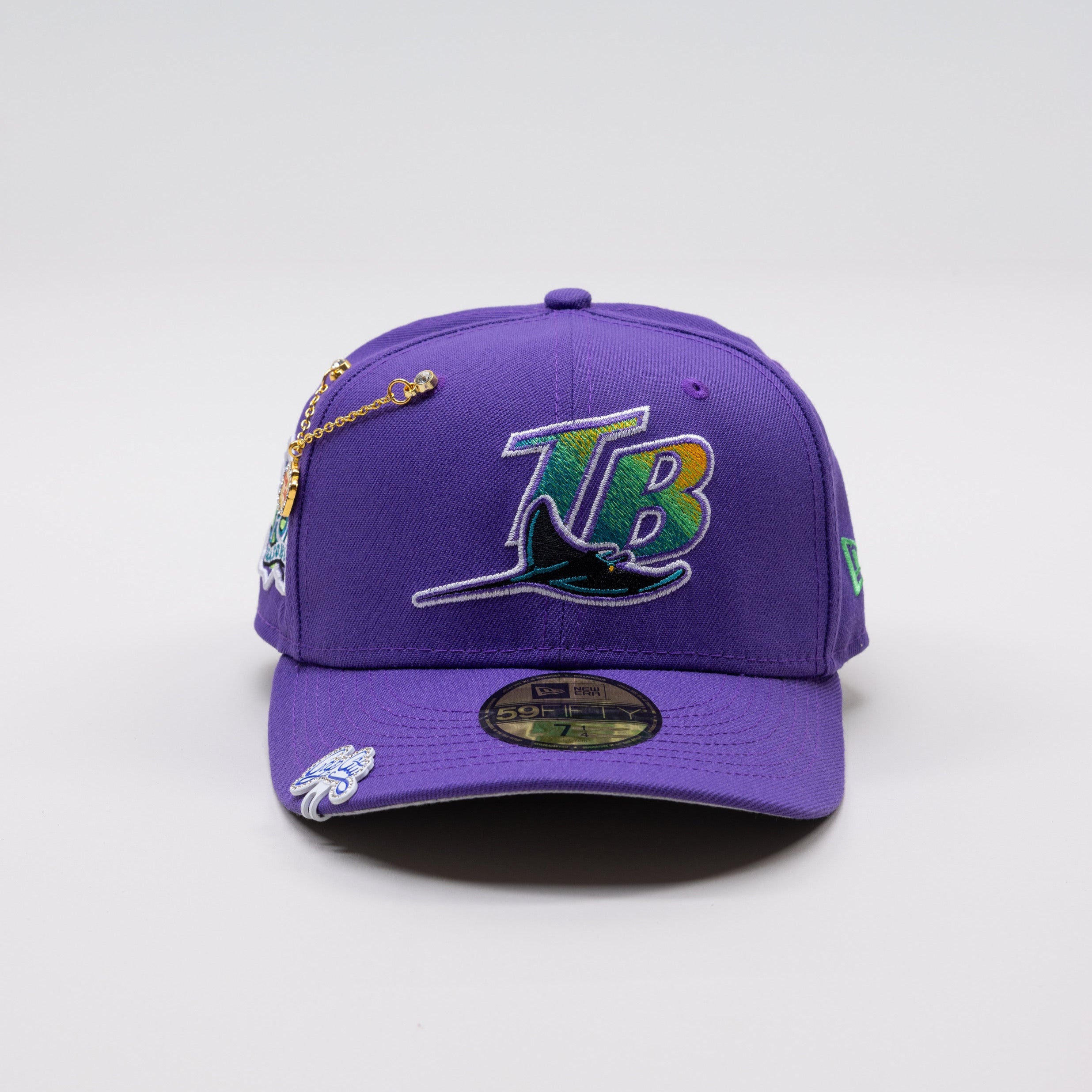 NEW ERA EXCLUSIVE 59FIFTY PURPLE TAMPA BAY DEVILRAYS W/ 10TH SEASON SIDE PATCH