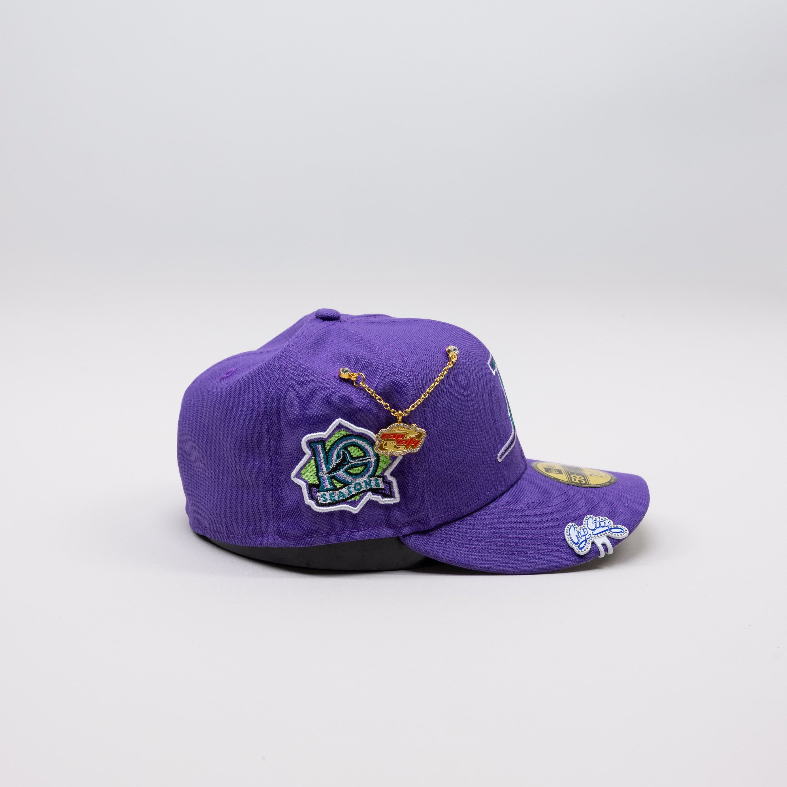 NEW ERA EXCLUSIVE 59FIFTY PURPLE TAMPA BAY DEVILRAYS W/ 10TH SEASON SIDE PATCH