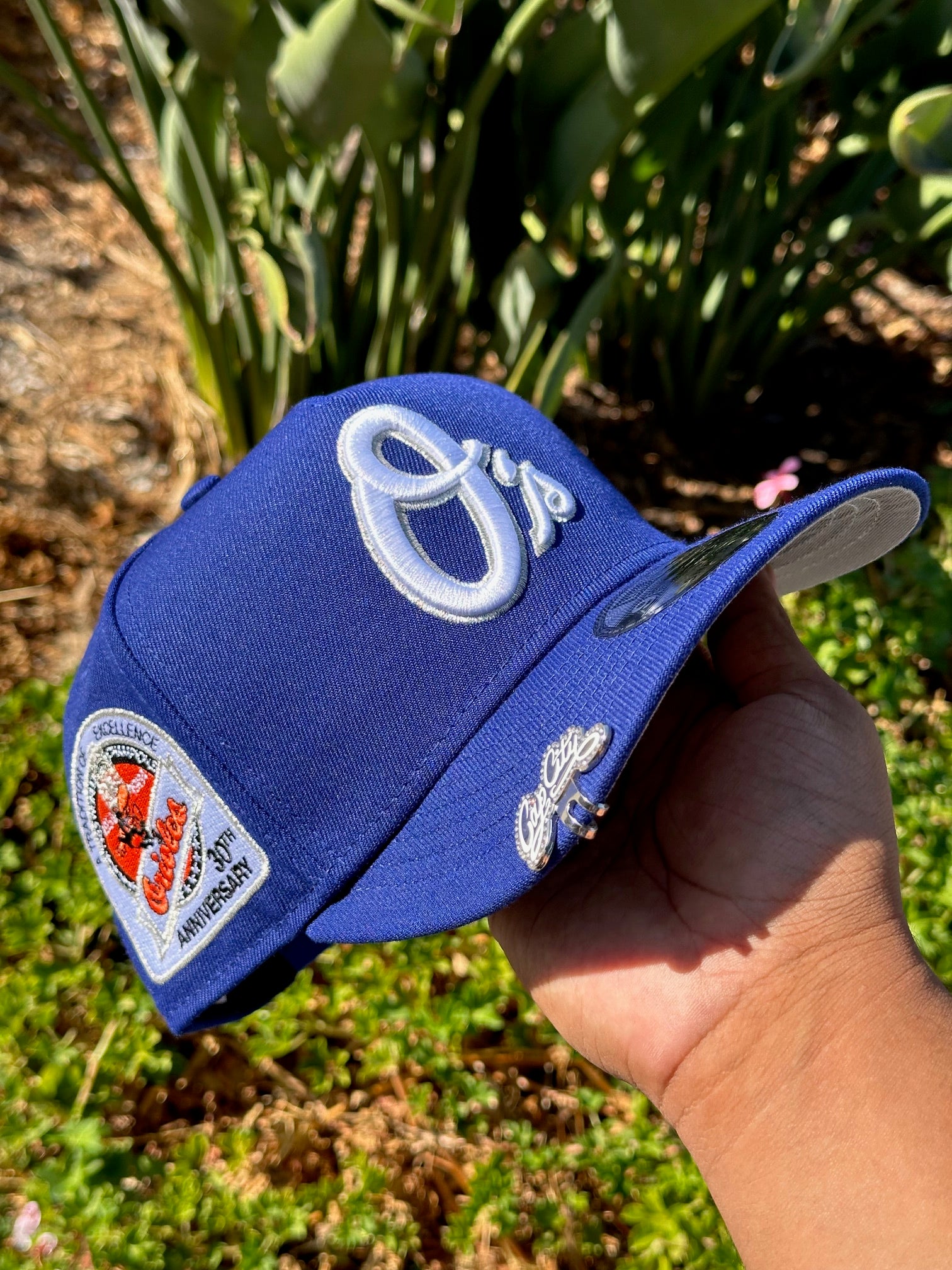 NEW ERA EXCLUSIVE 9FIFTY A-FRAME BLUE BALTIMORE ORIOLES W/ 30TH ANNIVERSARY SIDE PATCH