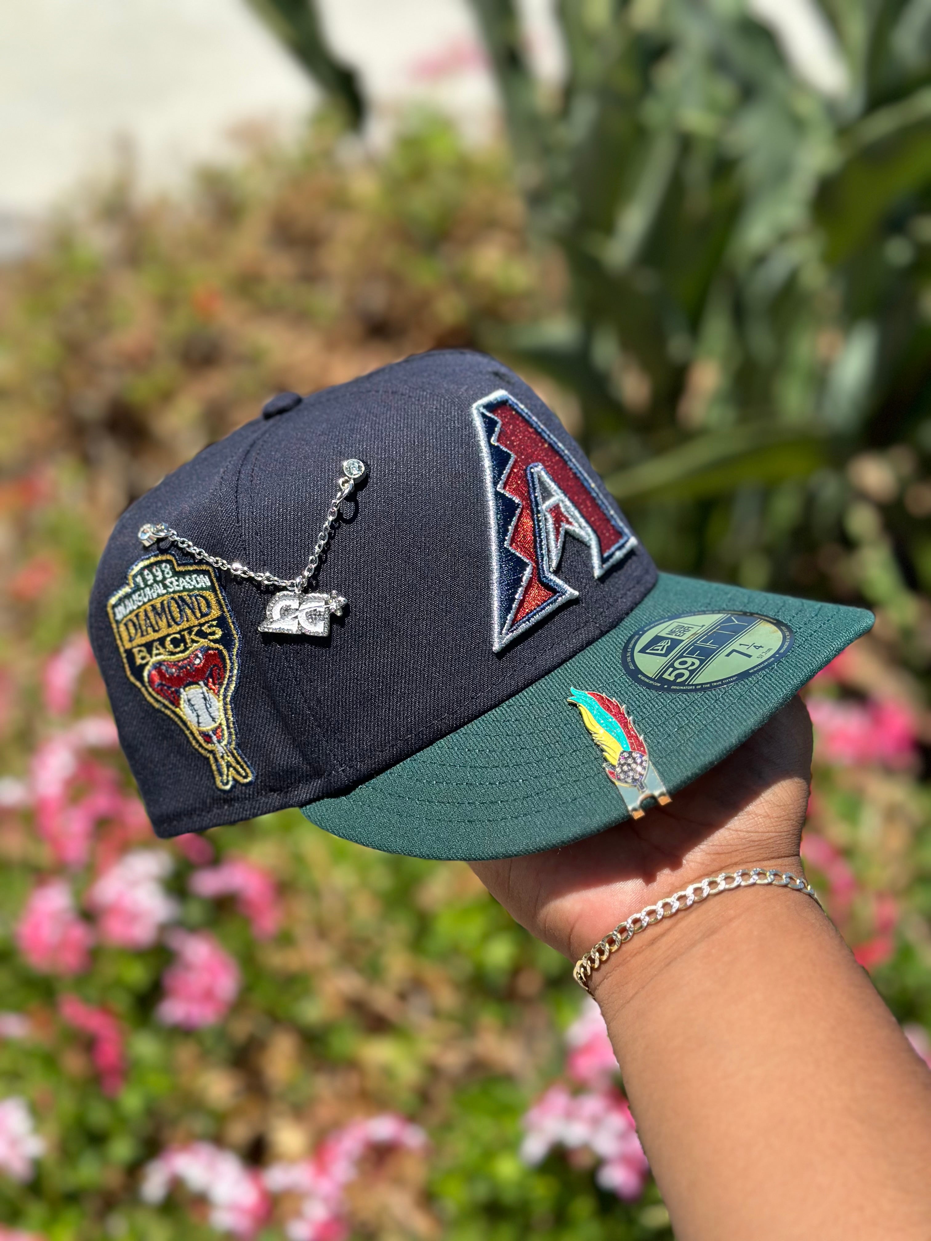 NEW ERA EXCLUSIVE 59FIFTY NAVY/PINE GREEN ARIZONA DIAMONDBACKS W/ 1998  INAUGURAL SEASON PATCH